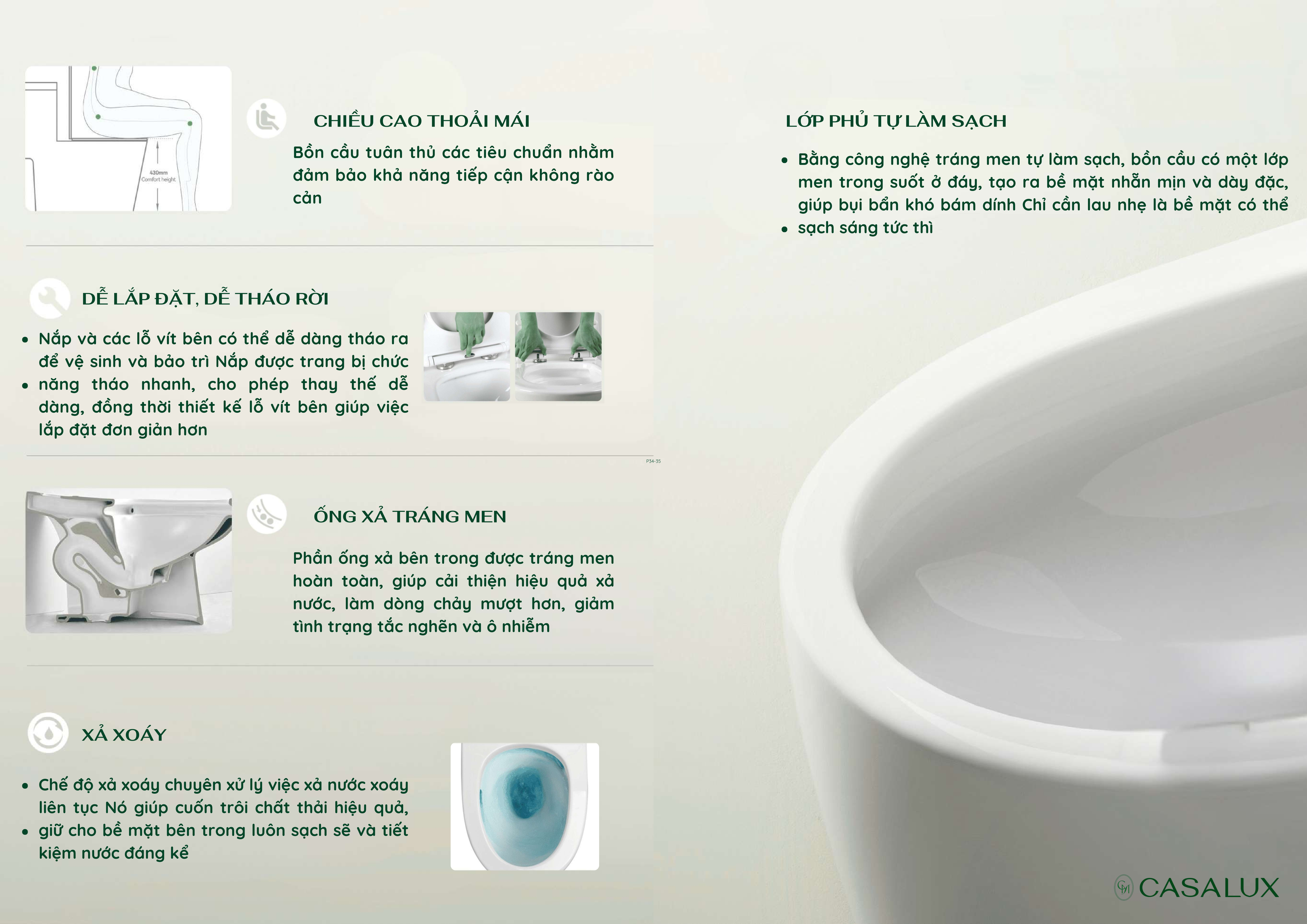 Bồn cầu một khối men Nano Casalux CL/BC01