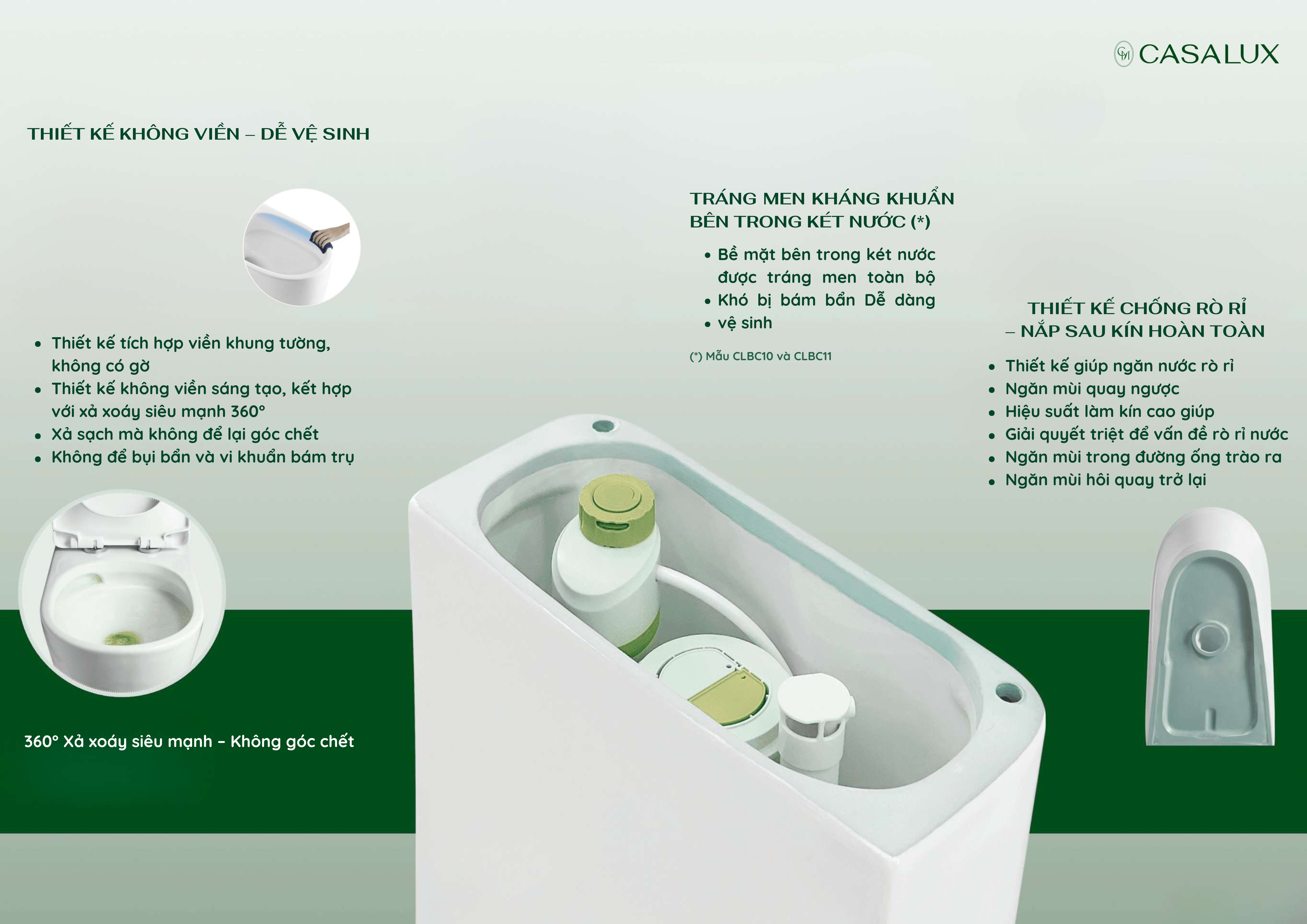 Bồn cầu một khối men Nano Casalux CL/BC01