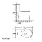 Bồn cầu một khối men Nano Casalux CL/BC03.1
