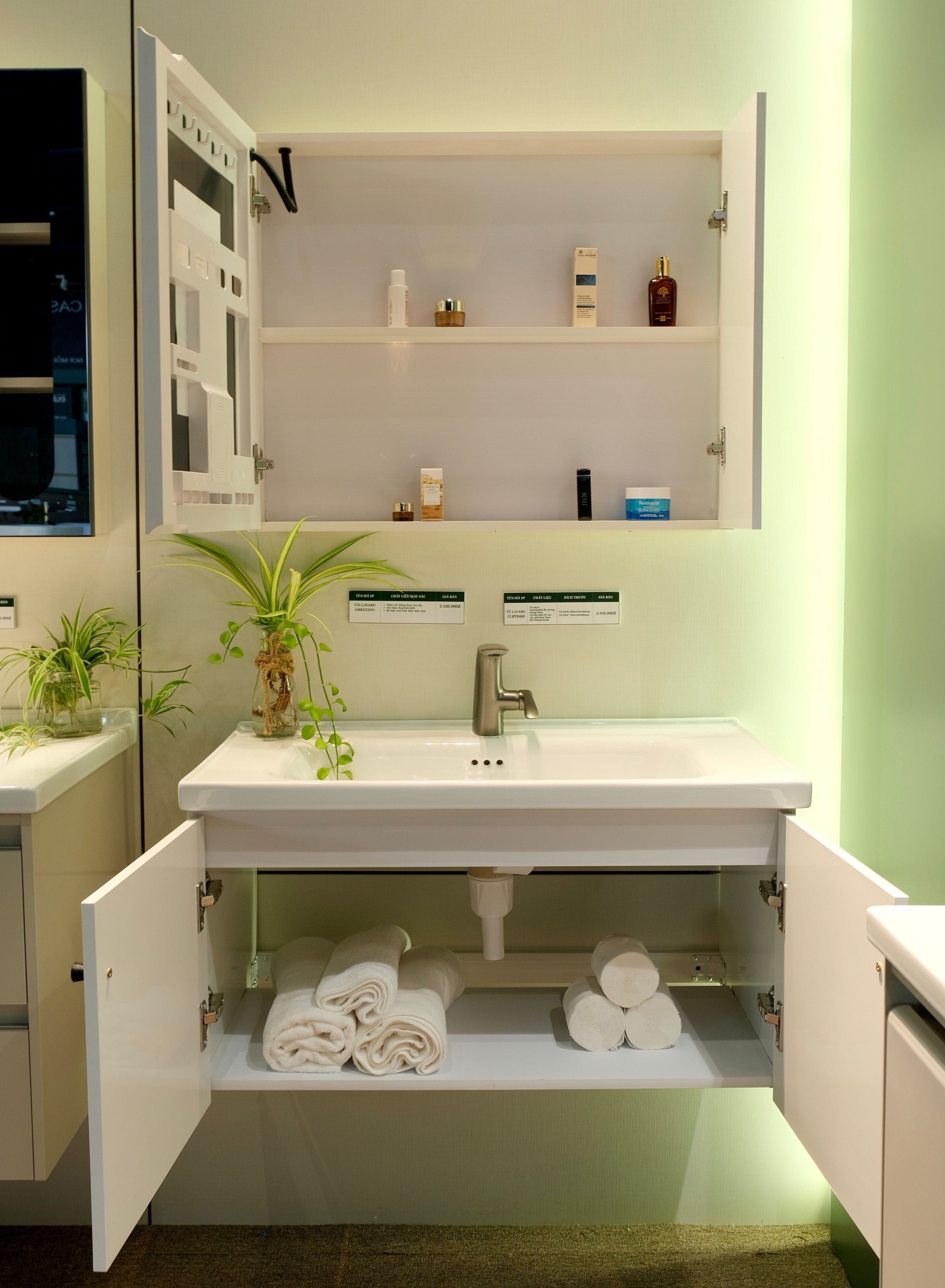 Bộ tủ phòng tắm nhựa PVC chống nước Casalux CLBT0480