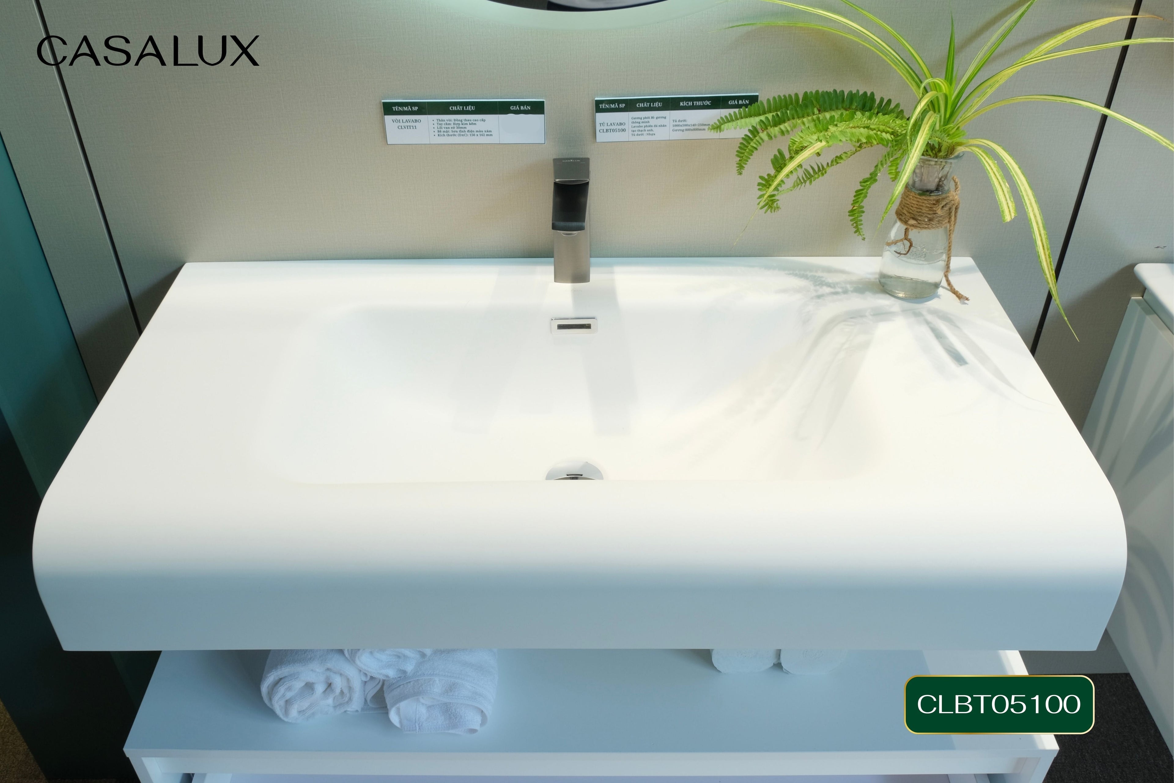 Bộ Tủ Phòng Tắm Nhựa PVC Chống Nước Casalux CLBT05100