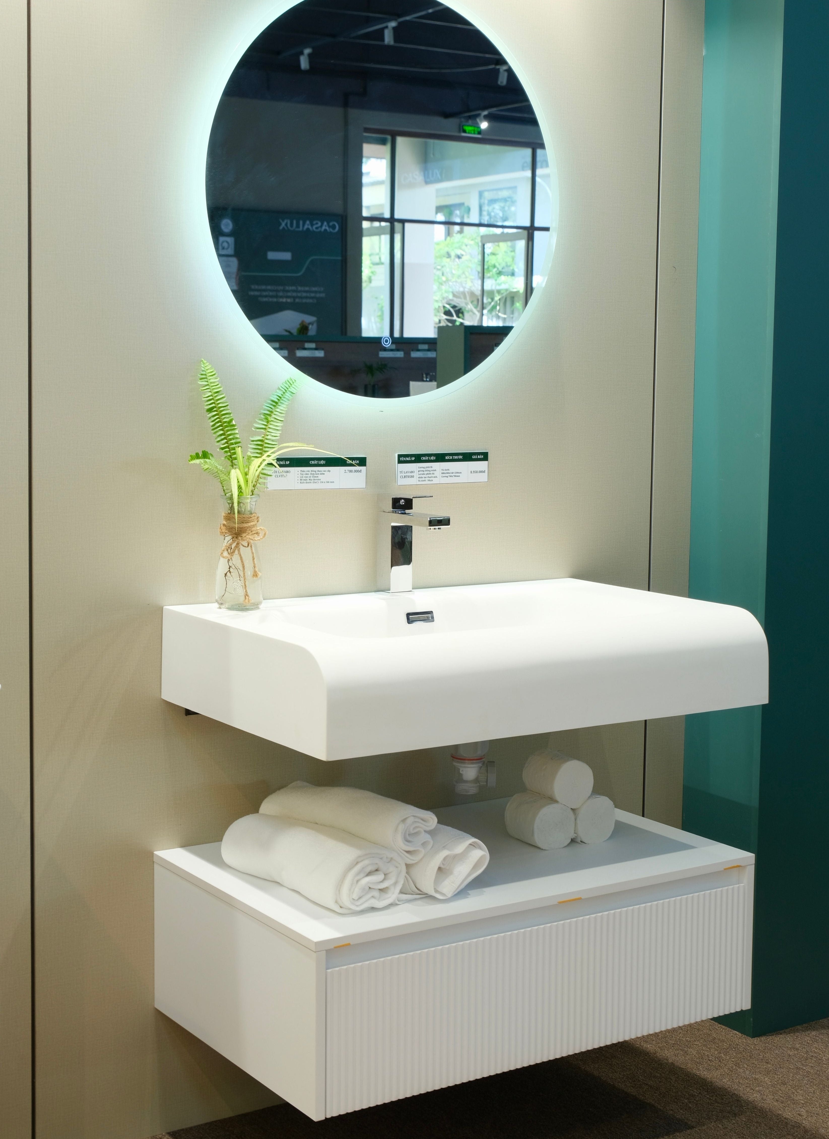 Bộ Tủ Phòng Tắm Nhựa PVC Chống Nước Casalux CLBT0580