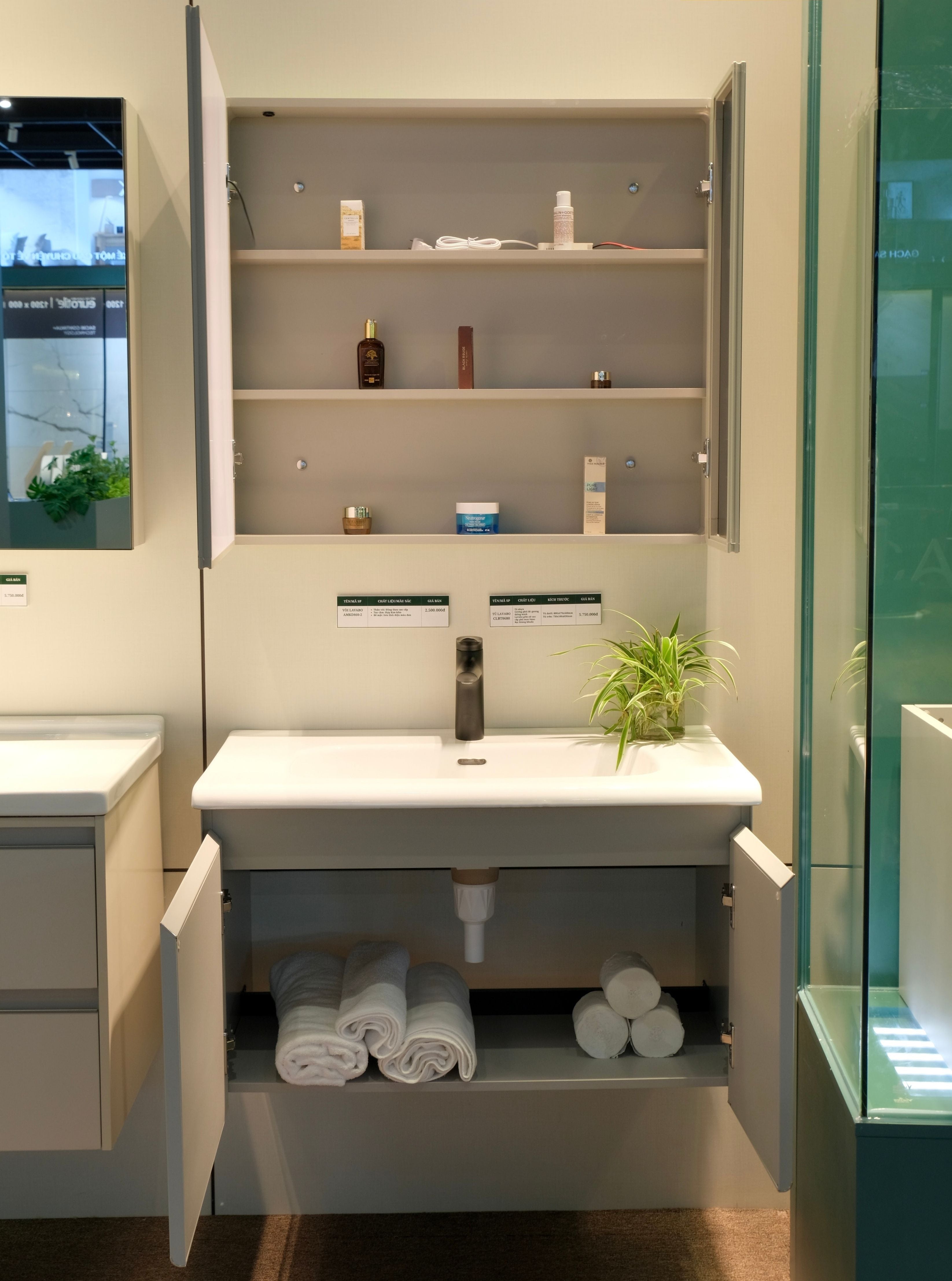 Bộ Tủ Phòng Tắm Nhựa PVC Chống Nước Casalux CLBT0680