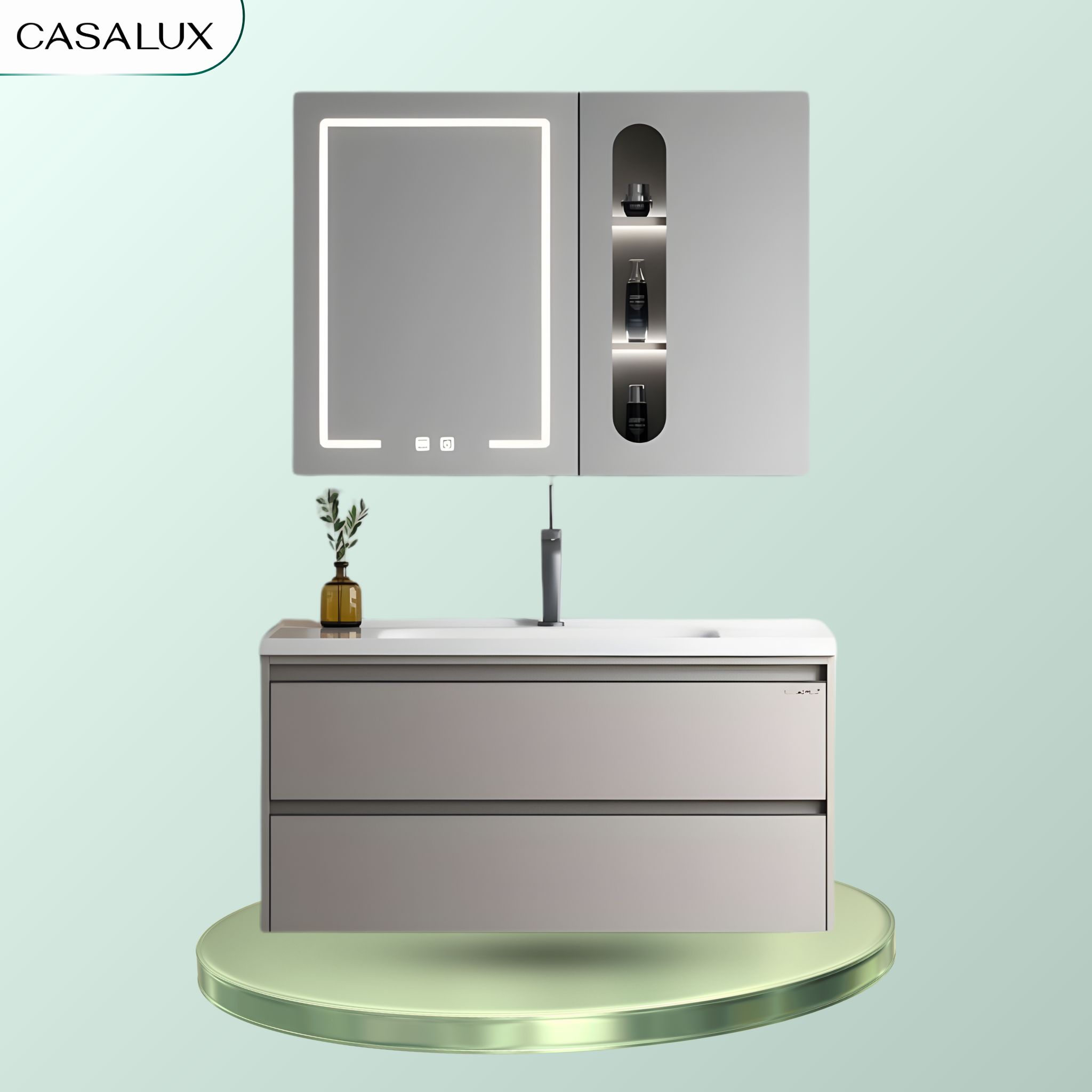 Bộ Tủ Phòng Tắm Nhựa PVC Chống Nước Casalux CLBT07100