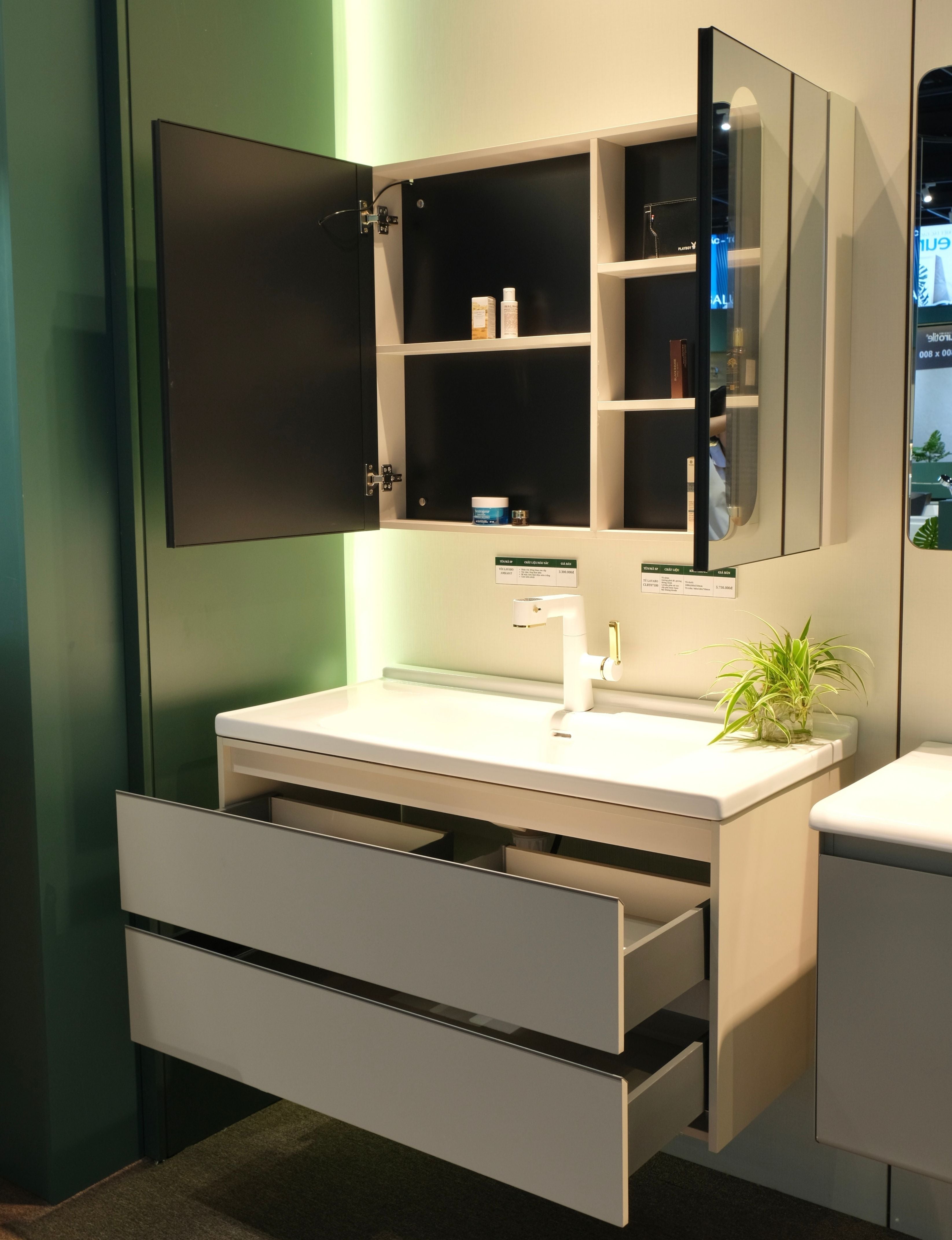 Bộ Tủ Phòng Tắm Nhựa PVC Chống Nước Casalux CLBT07100