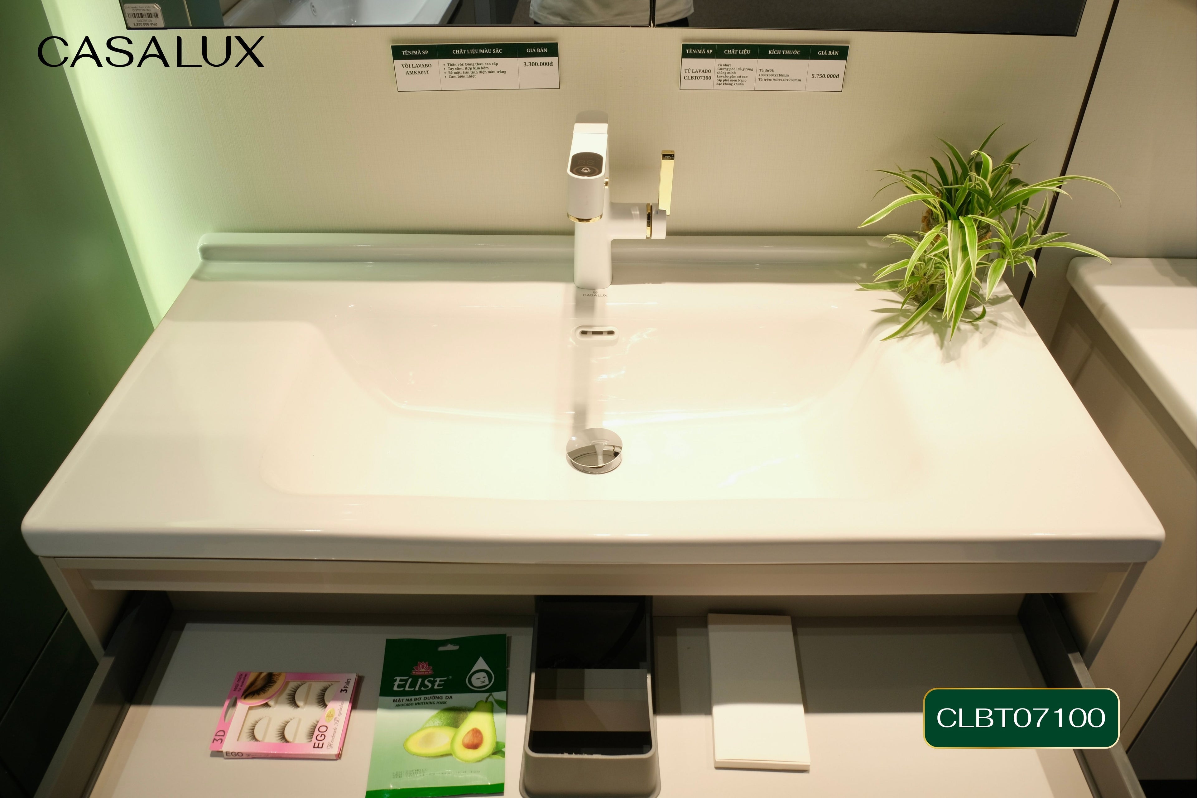 Bộ Tủ Phòng Tắm Nhựa PVC Chống Nước Casalux CLBT07100