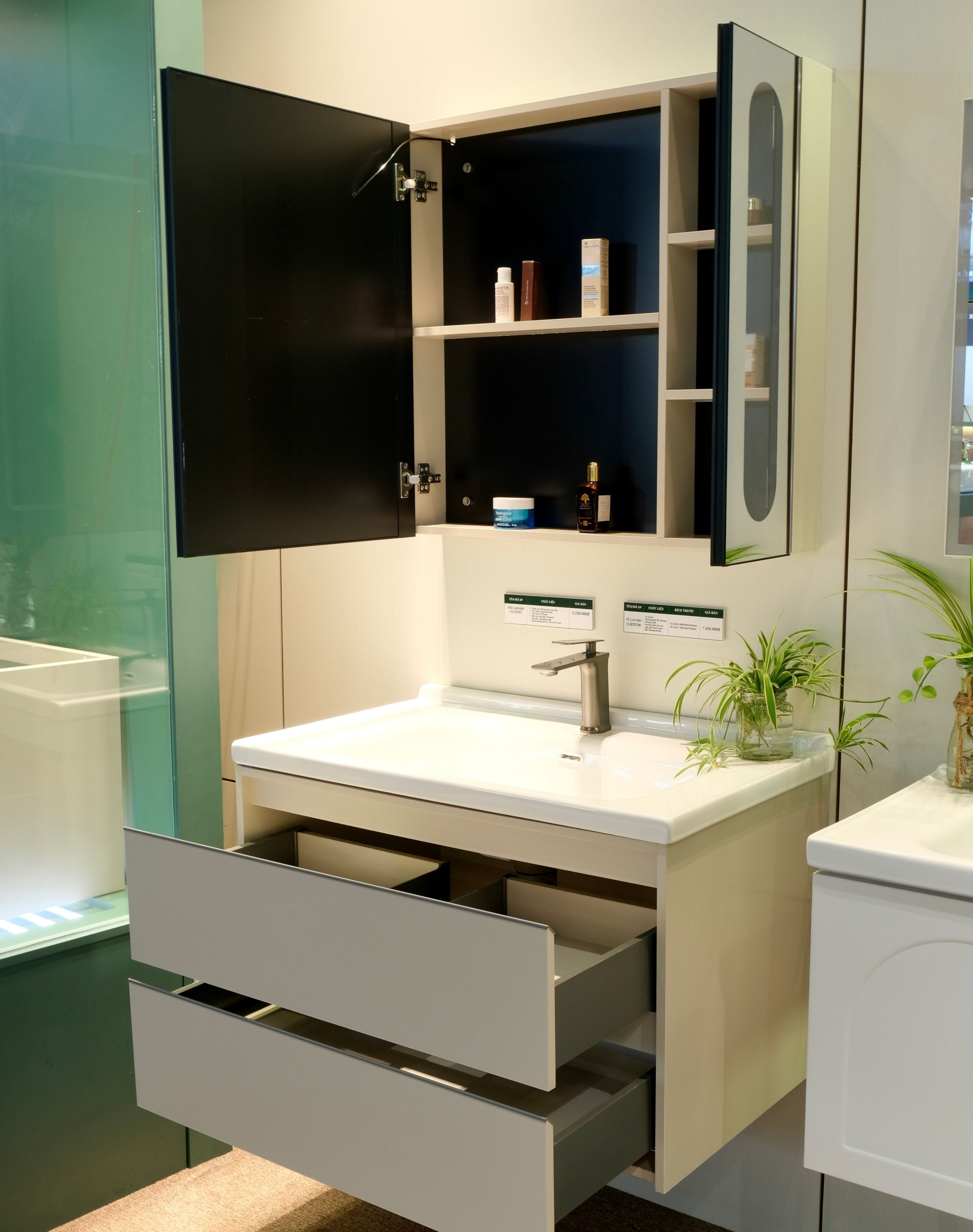 Bộ Tủ Phòng Tắm Nhựa PVC Chống Nước Casalux CLBT0780