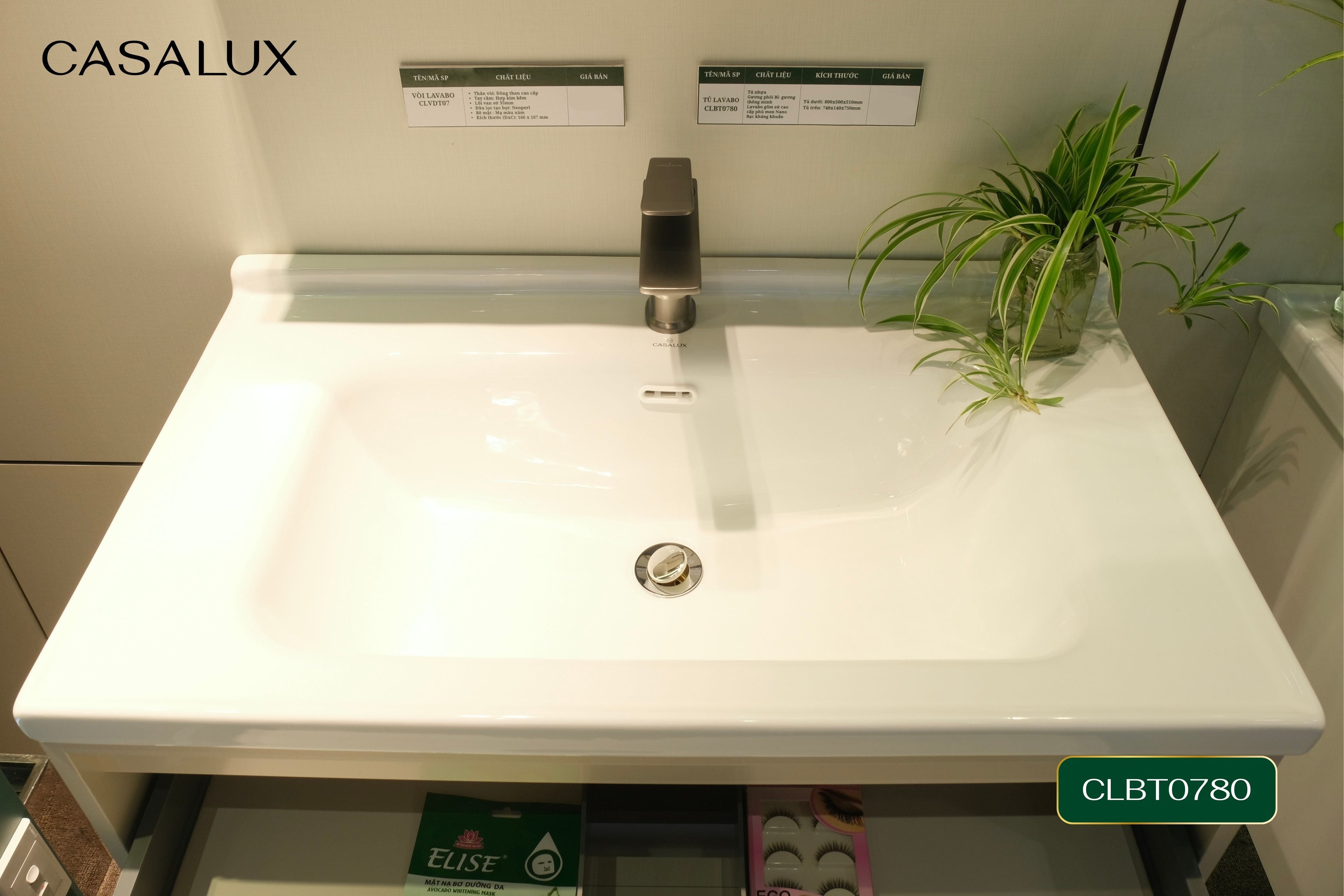 Bộ Tủ Phòng Tắm Nhựa PVC Chống Nước Casalux CLBT0780