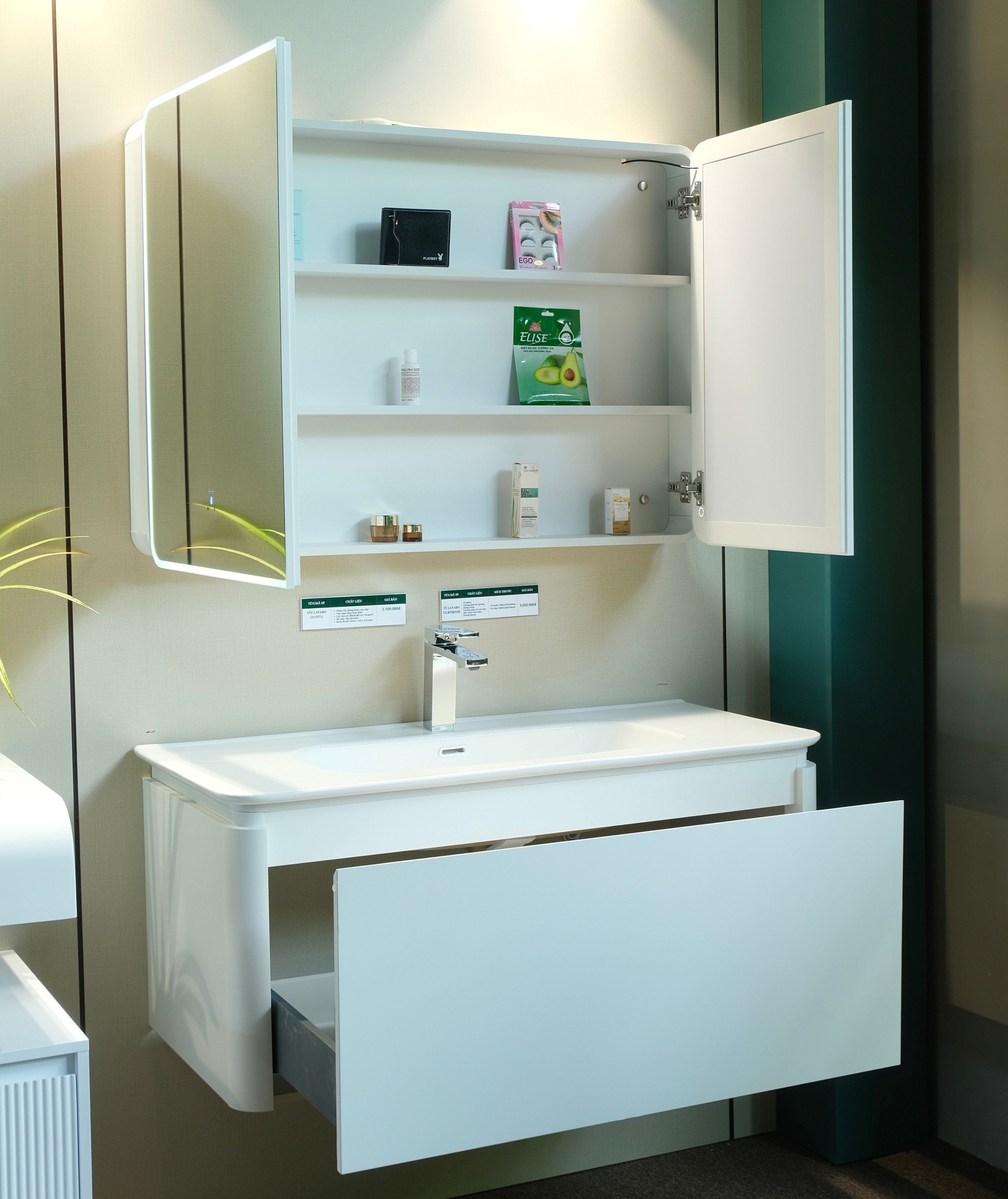 Bộ Tủ Phòng Tắm Nhựa PVC Chống Nước Casalux CLBT08100