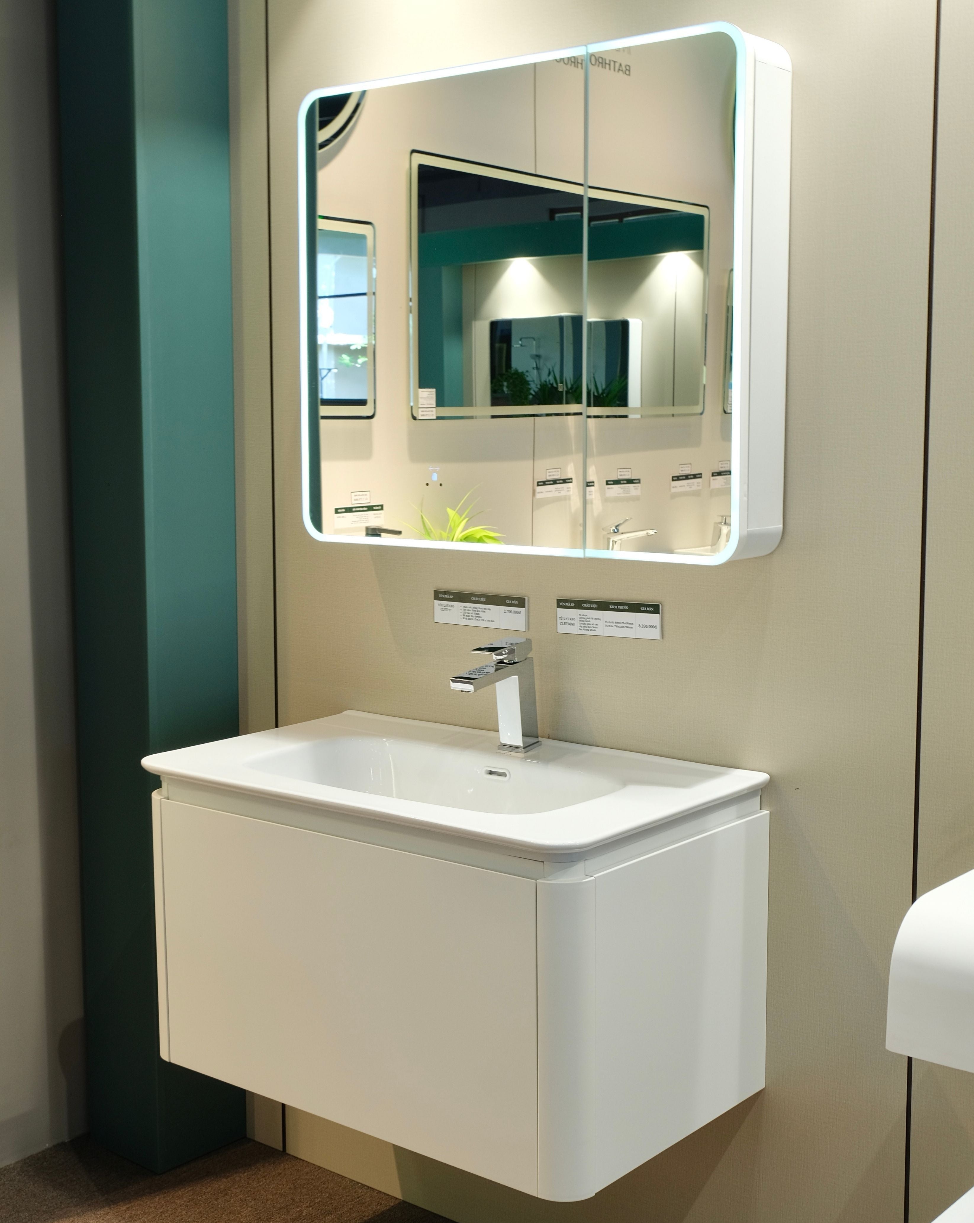 Bộ Tủ Phòng Tắm Nhựa PVC Chống Nước Casalux CLBT0880