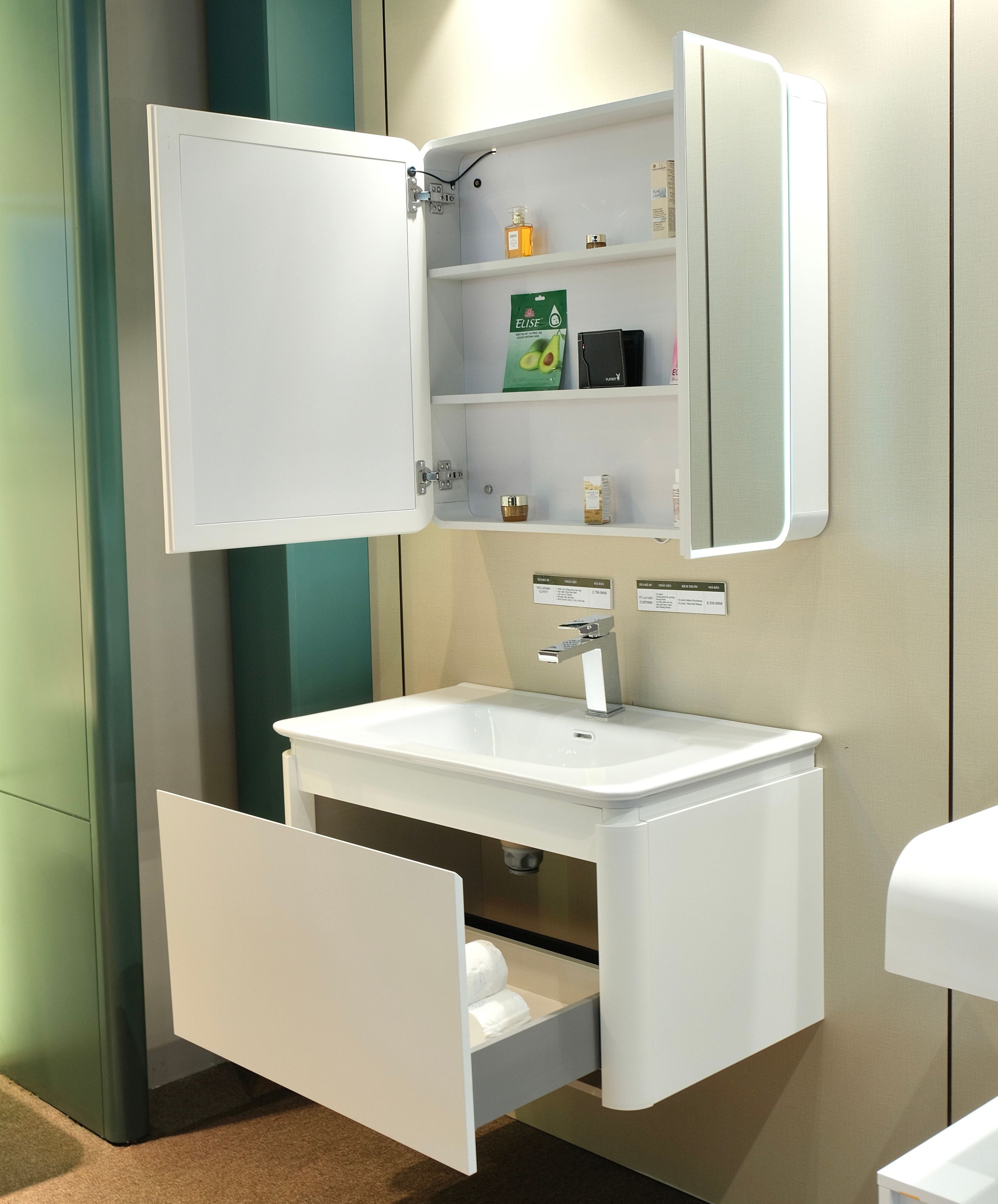 Bộ Tủ Phòng Tắm Nhựa PVC Chống Nước Casalux CLBT0880