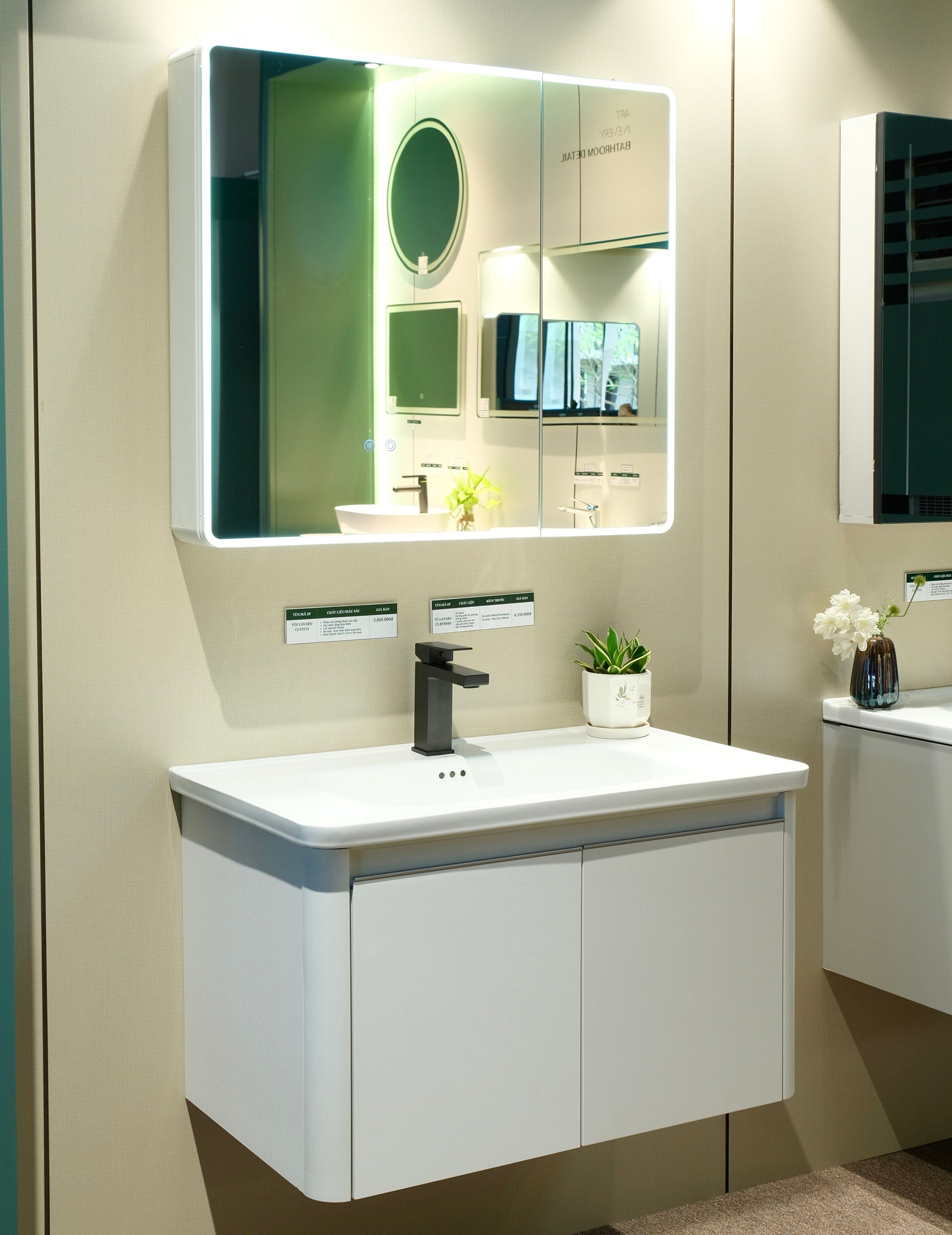 Bộ Tủ Phòng Tắm Nhựa PVC Chống Nước Casalux CLBT0980