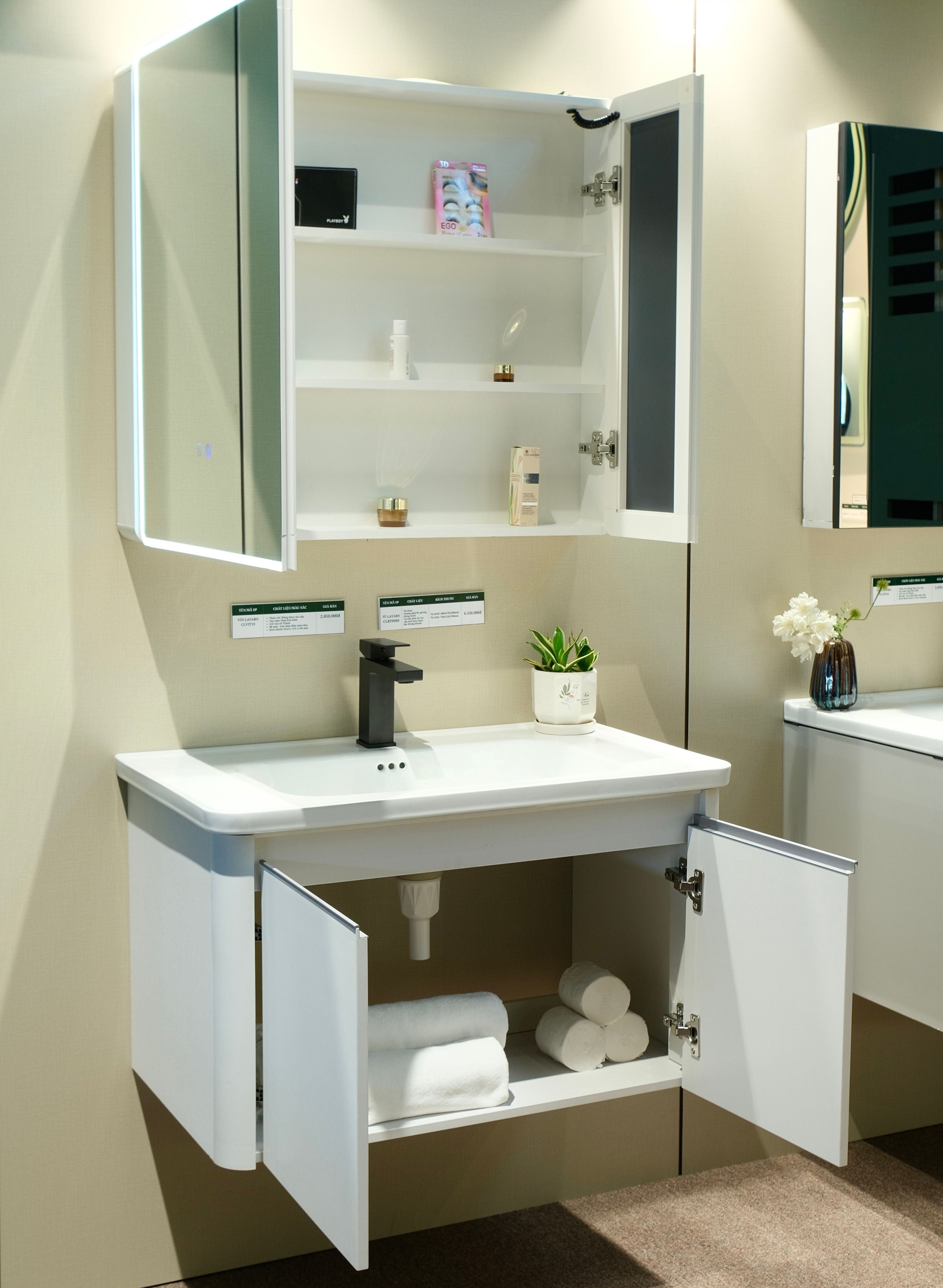 Bộ Tủ Phòng Tắm Nhựa PVC Chống Nước Casalux CLBT0980