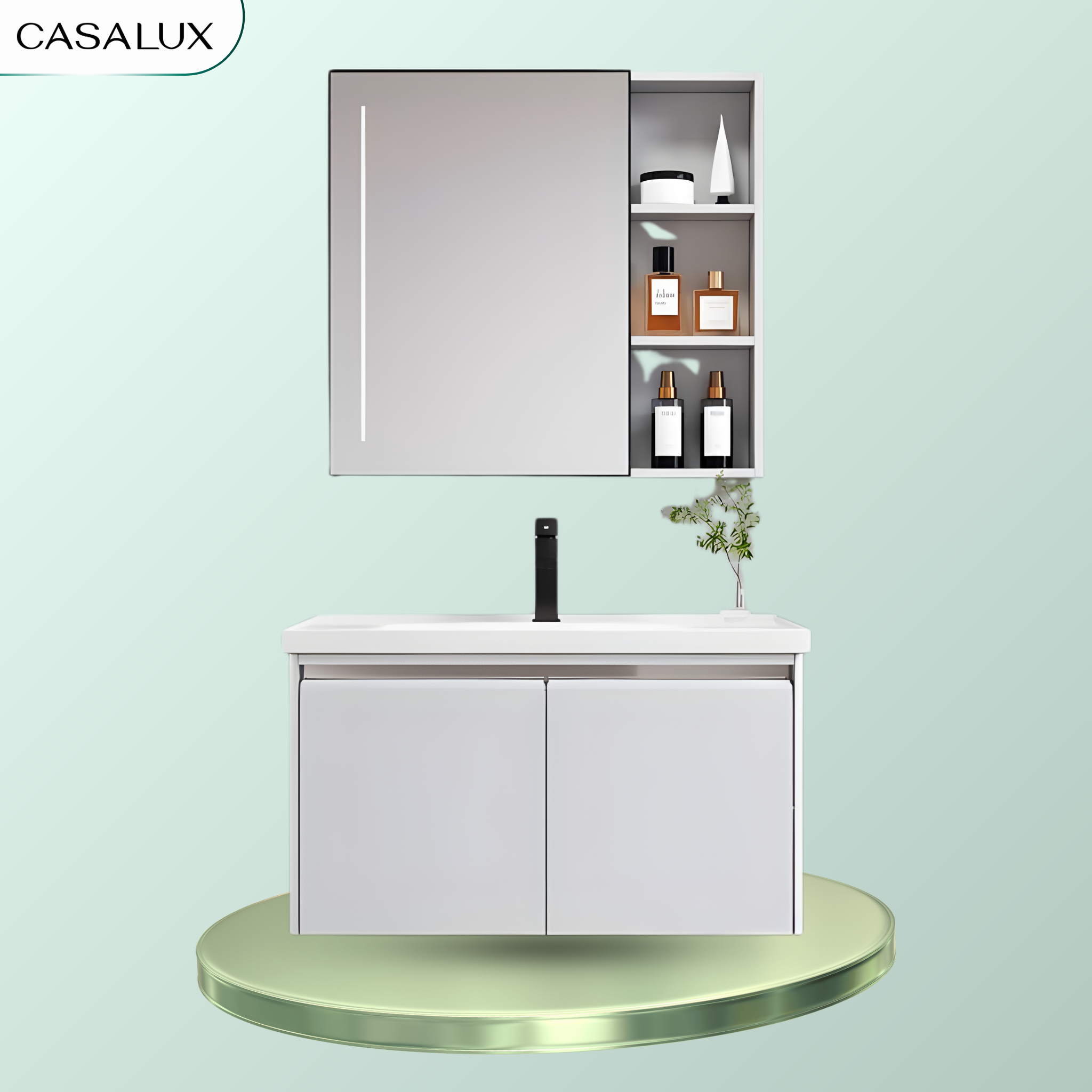 Bộ Tủ Phòng Tắm Nhựa PVC Chống Nước Casalux CLBT1080