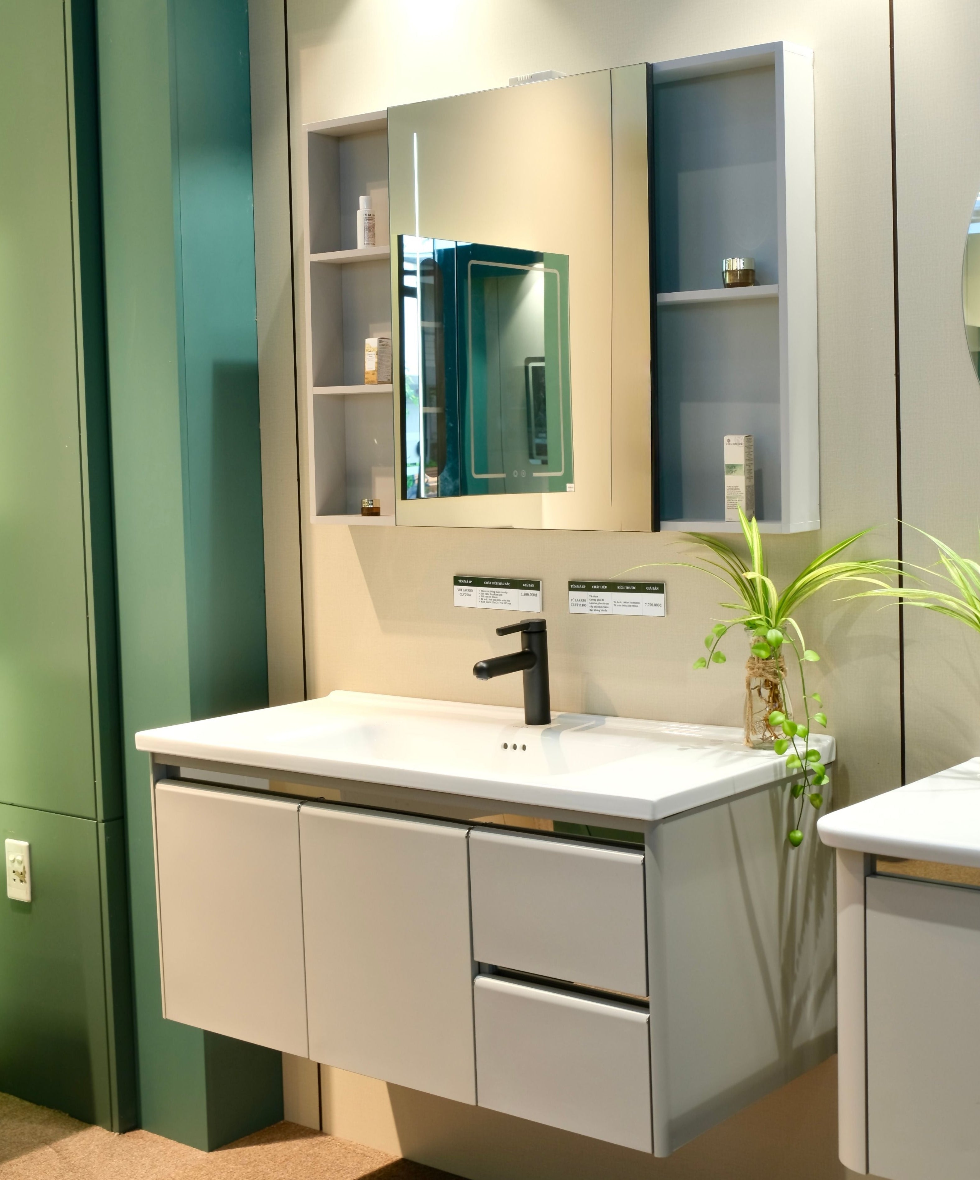 Bộ Tủ Phòng Tắm Nhựa PVC Chống Nước Casalux CLBT11100