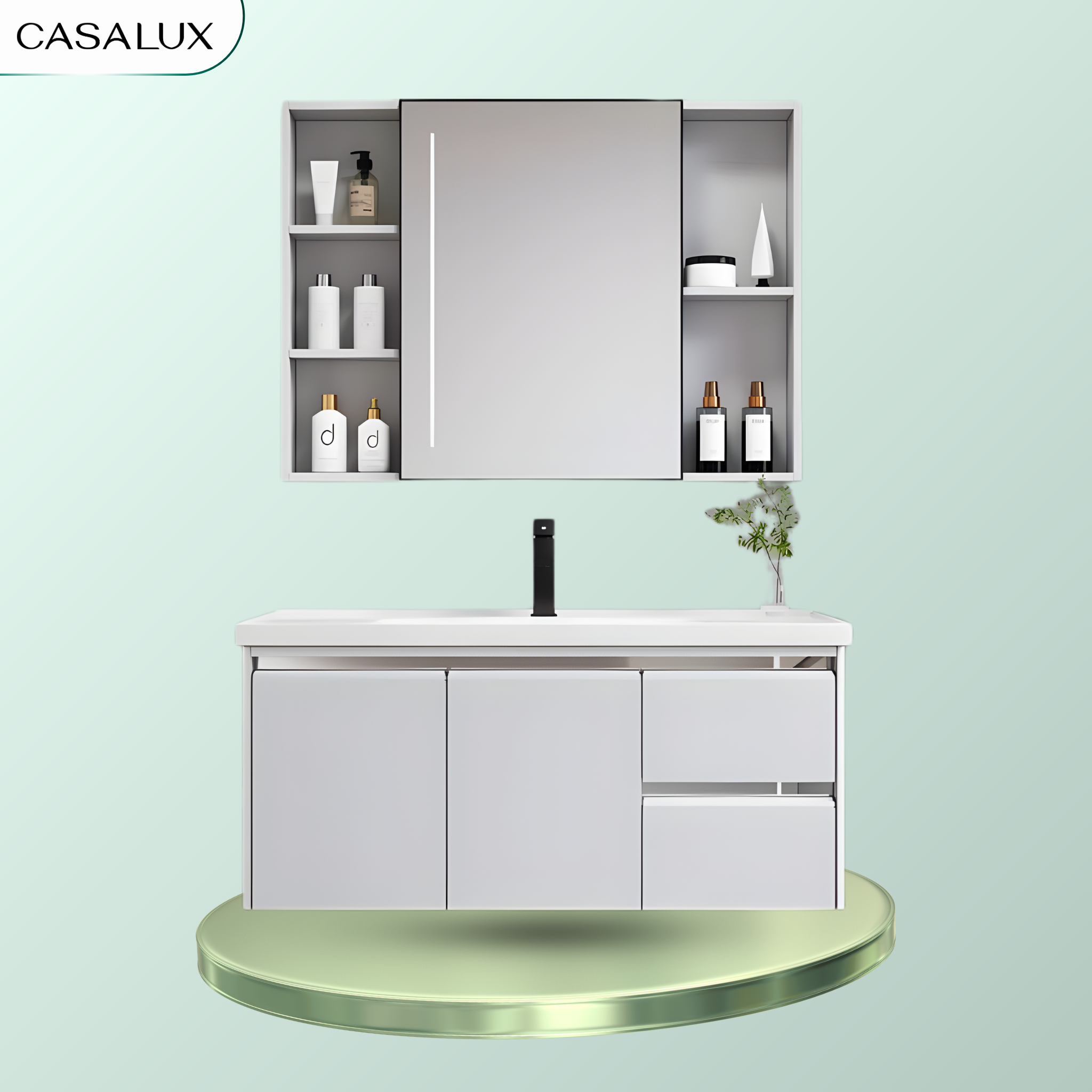 Bộ Tủ Phòng Tắm Nhựa PVC Chống Nước Casalux CLBT11100