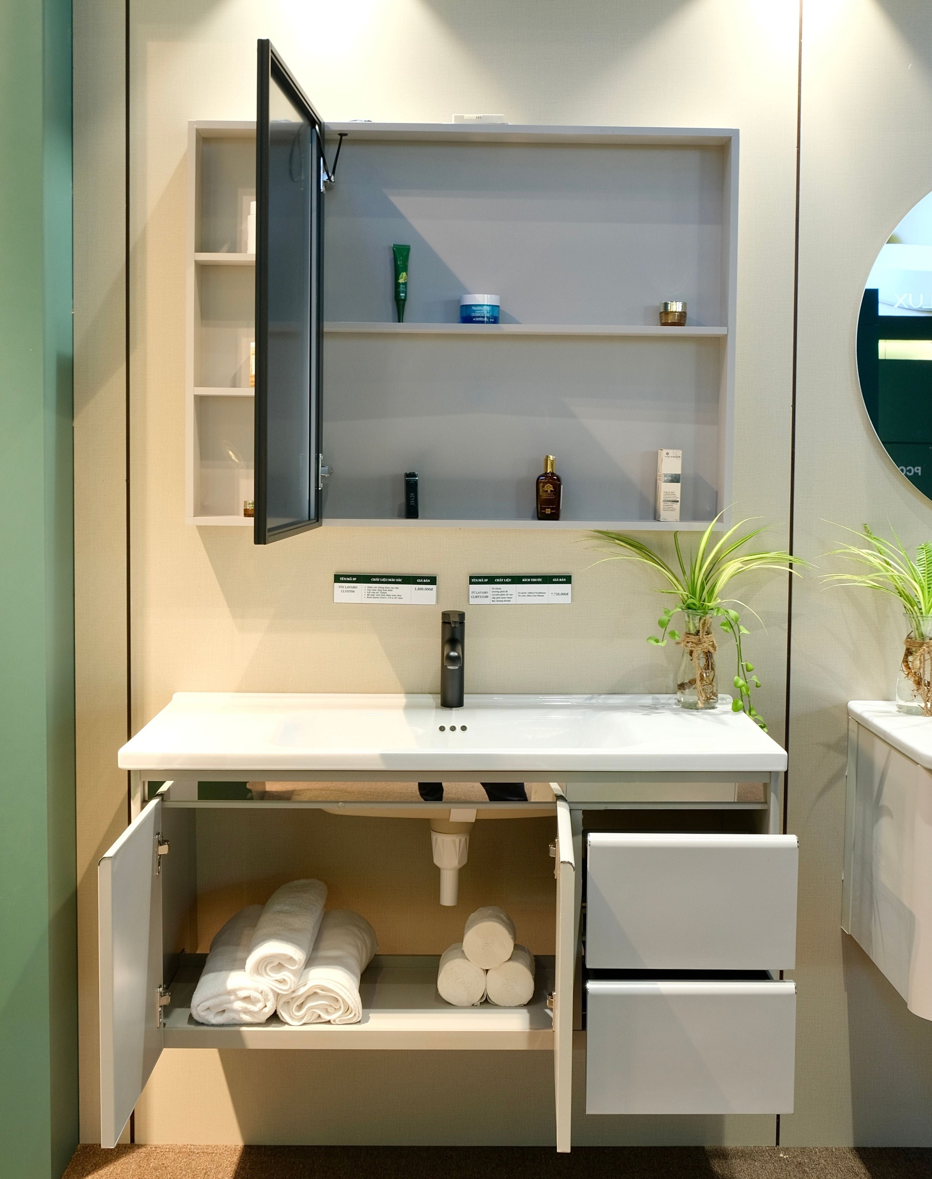 Bộ Tủ Phòng Tắm Nhựa PVC Chống Nước Casalux CLBT11100