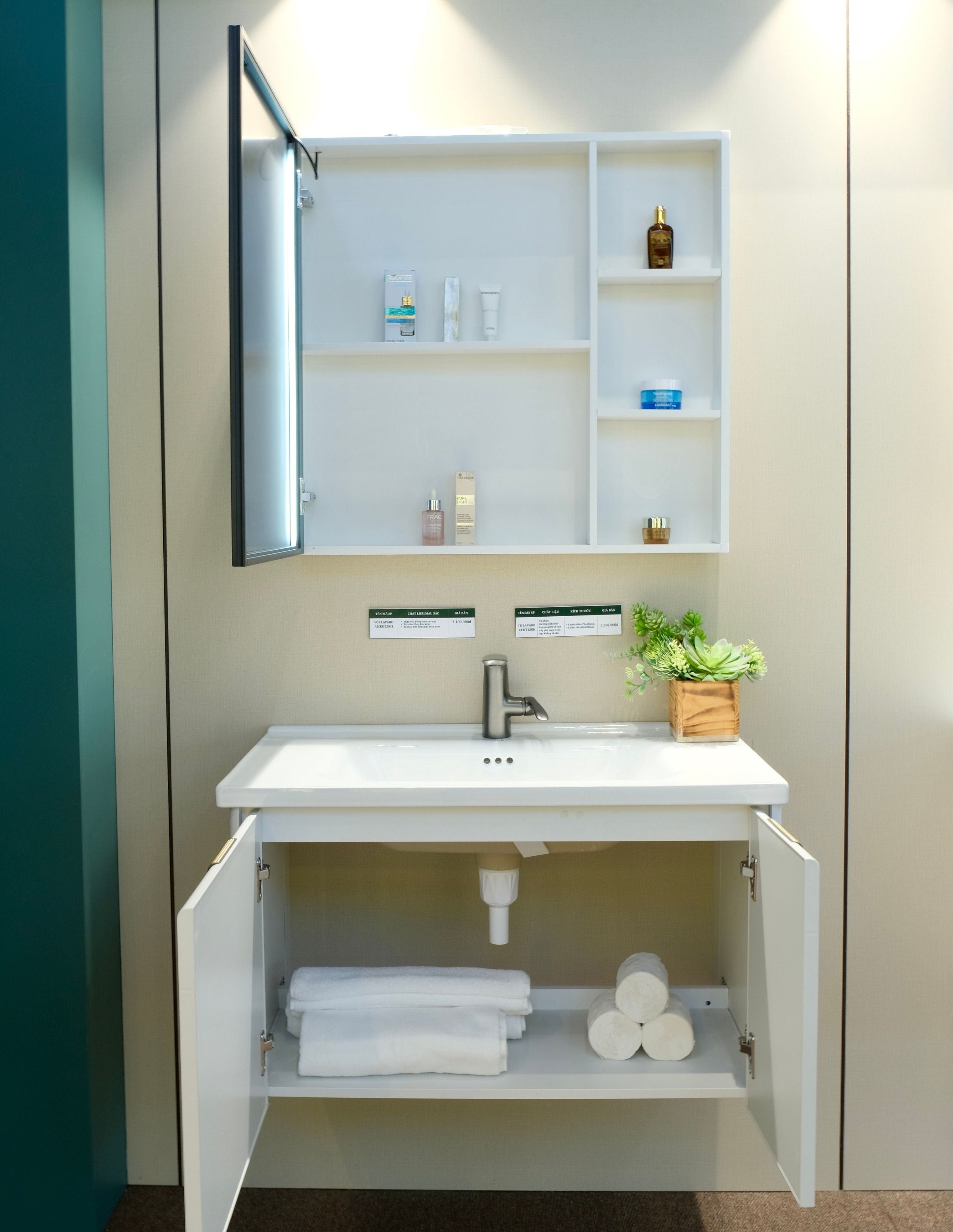 Bộ Tủ Phòng Tắm Nhựa PVC Chống Nước Casalux CLBT1280