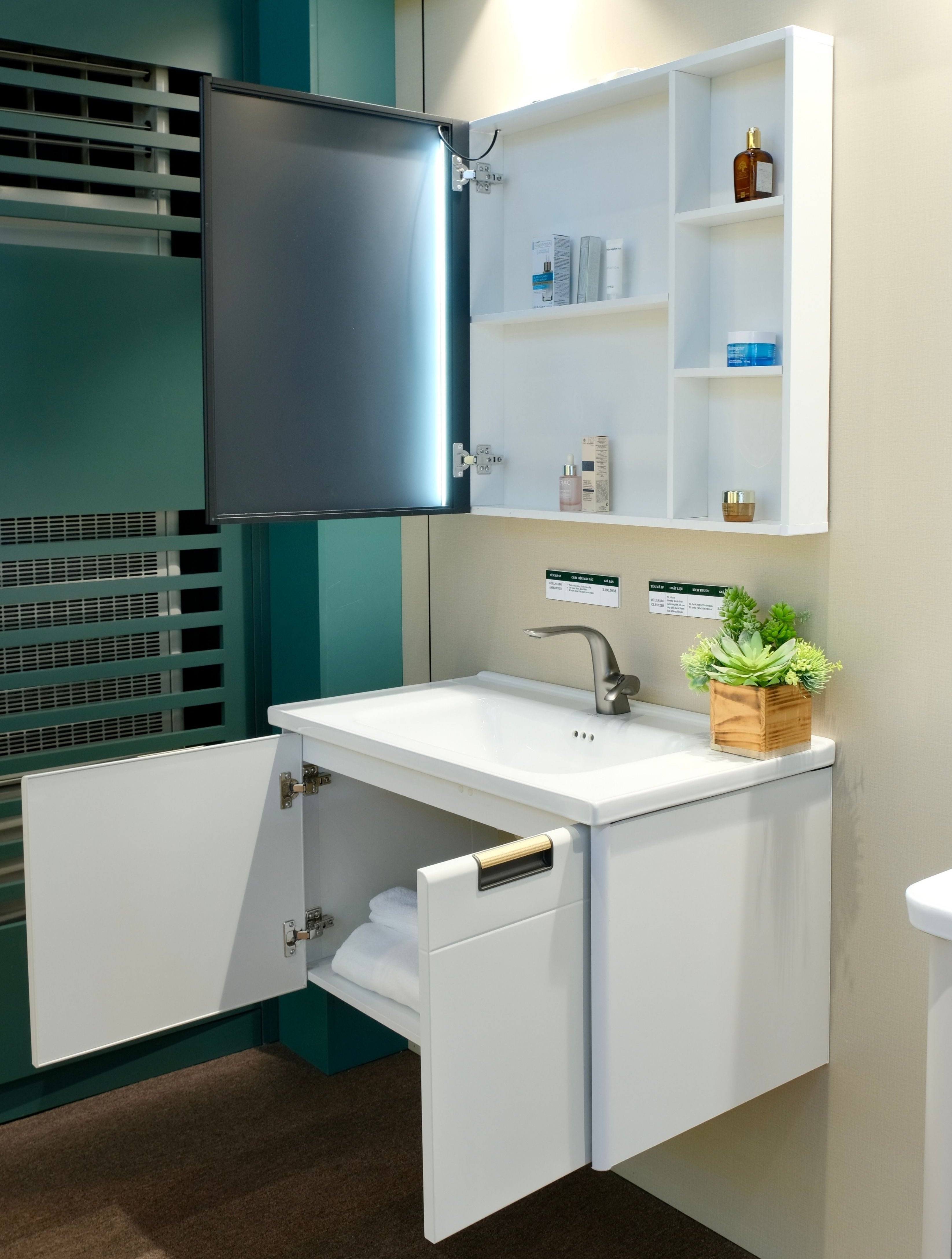 Bộ Tủ Phòng Tắm Nhựa PVC Chống Nước Casalux CLBT1280