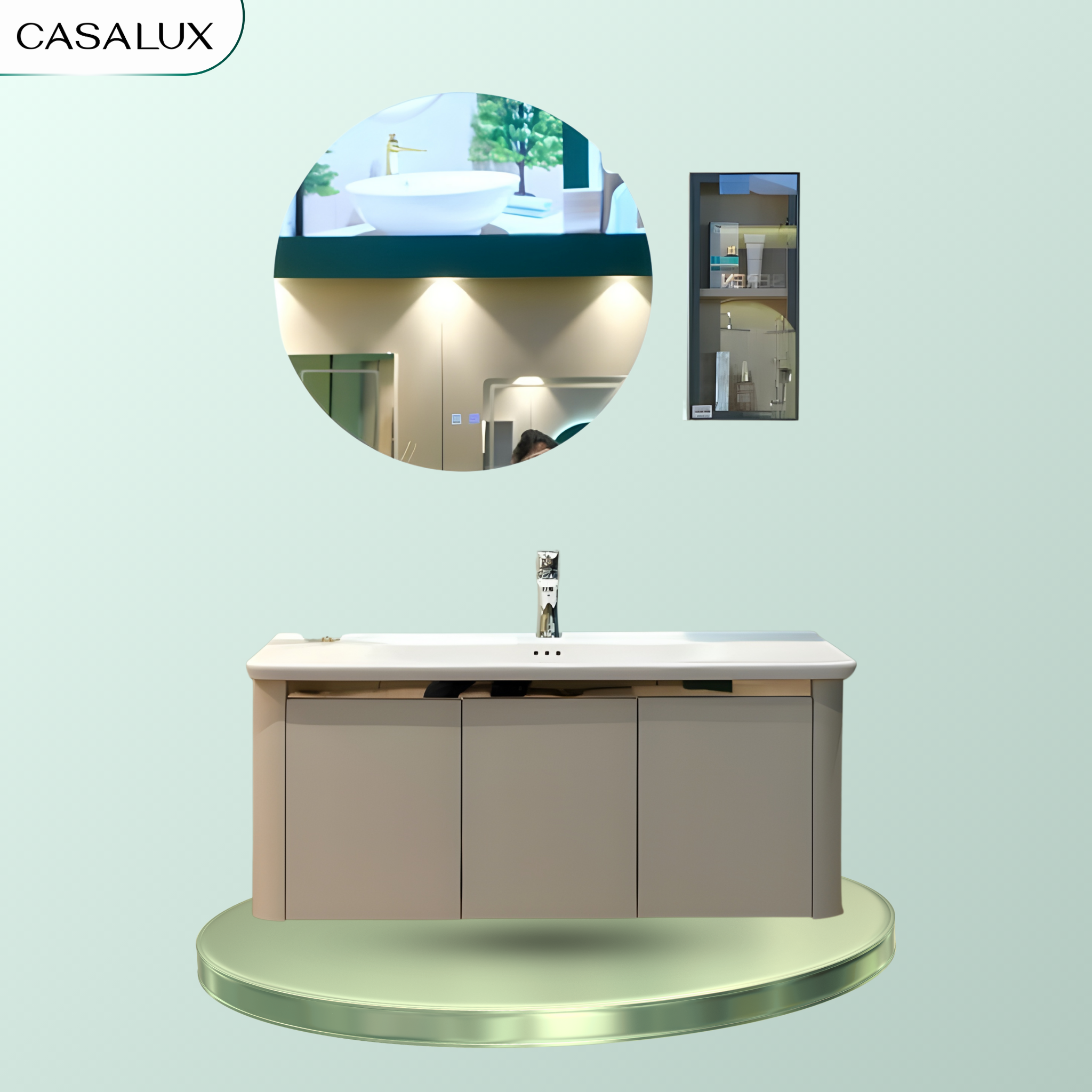 Bộ Tủ Phòng Tắm Nhựa PVC Chống Nước Casalux CLBT14100