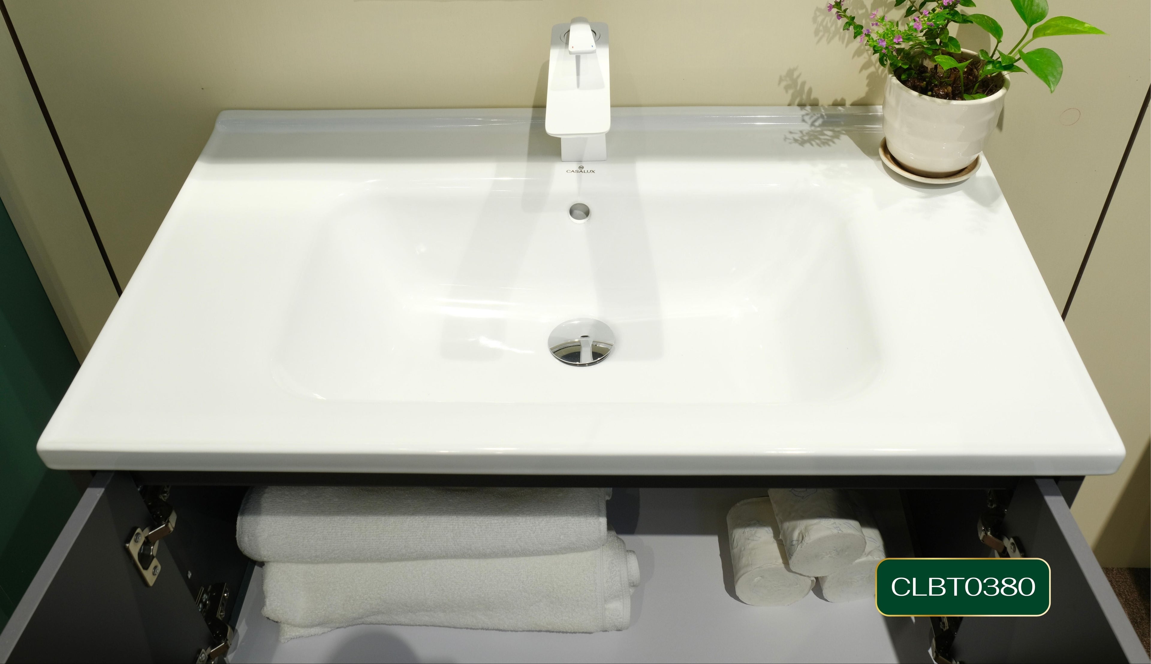 Bộ Tủ Phòng Tắm Nhựa PVC Chống Nước Casalux CLBT14100