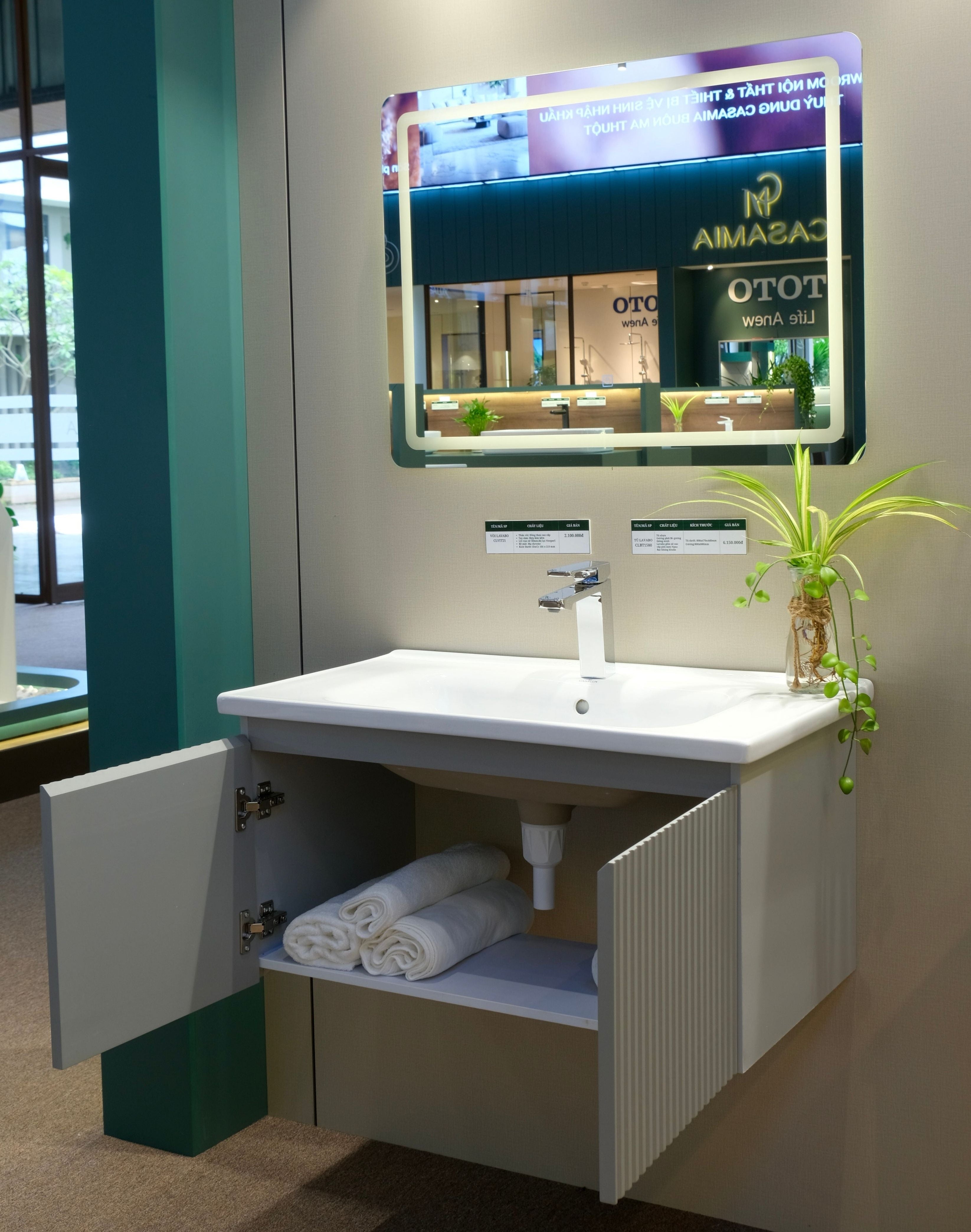 Bộ Tủ Phòng Tắm Nhựa PVC Chống Nước Casalux CLBT1580