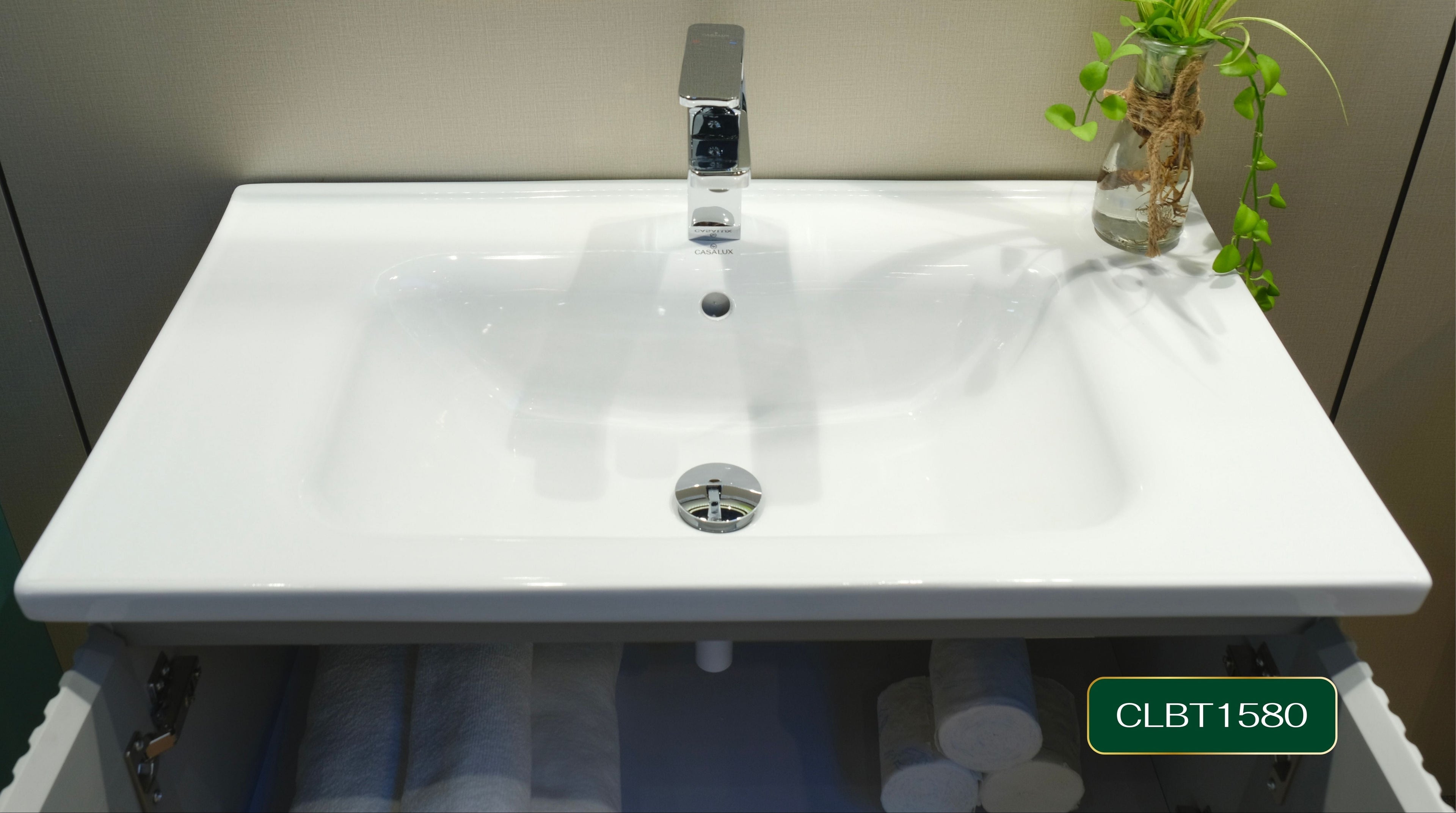 Bộ Tủ Phòng Tắm Nhựa PVC Chống Nước Casalux CLBT1580