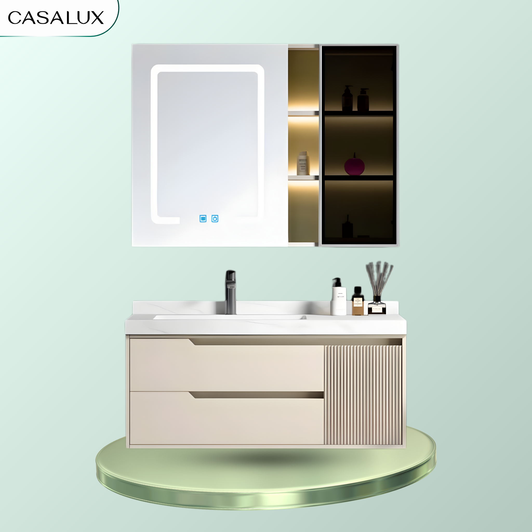 Bộ Tủ Phòng Tắm Nhựa PVC Chống Nước Casalux CLBT1680