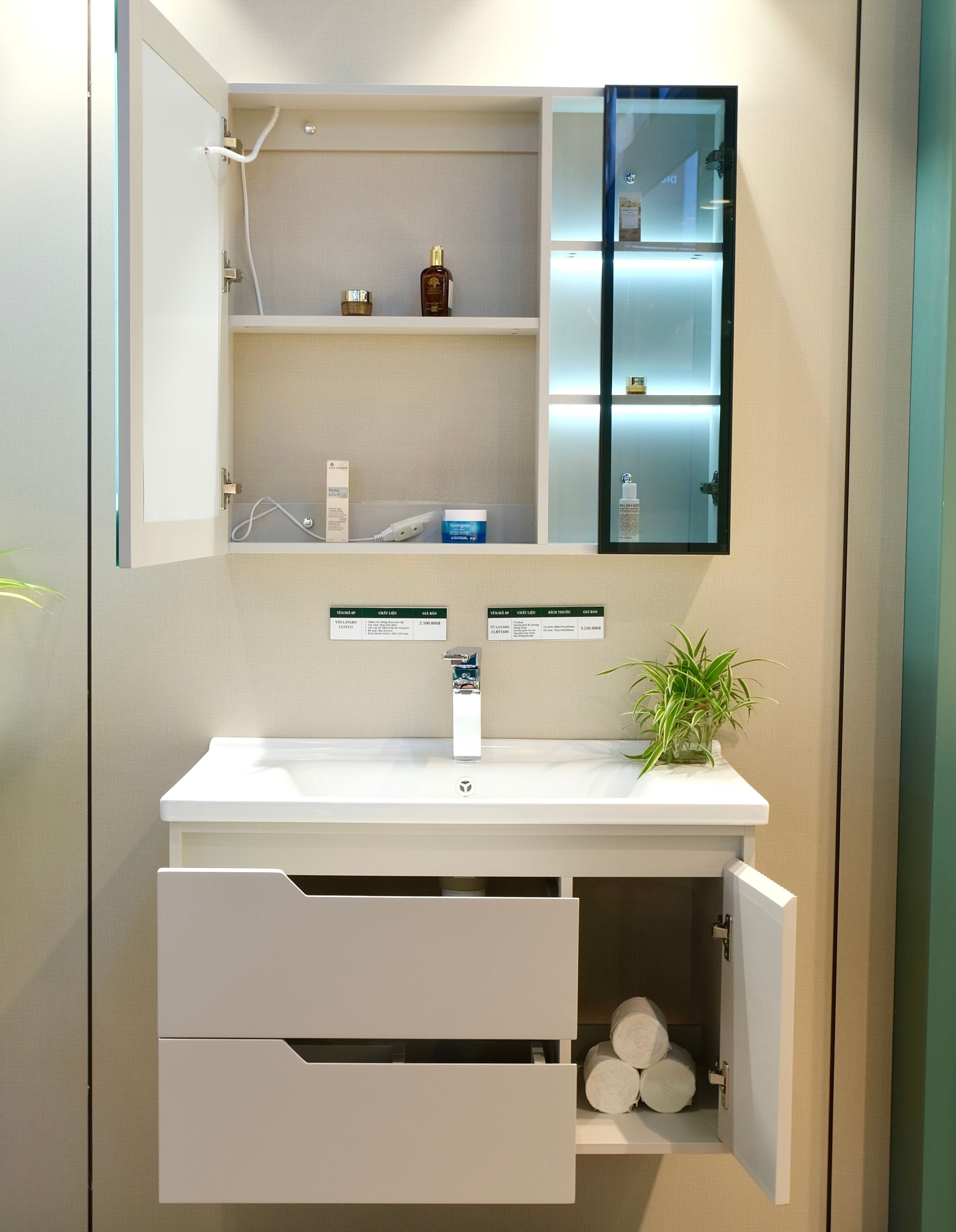 Bộ Tủ Phòng Tắm Nhựa PVC Chống Nước Casalux CLBT1680