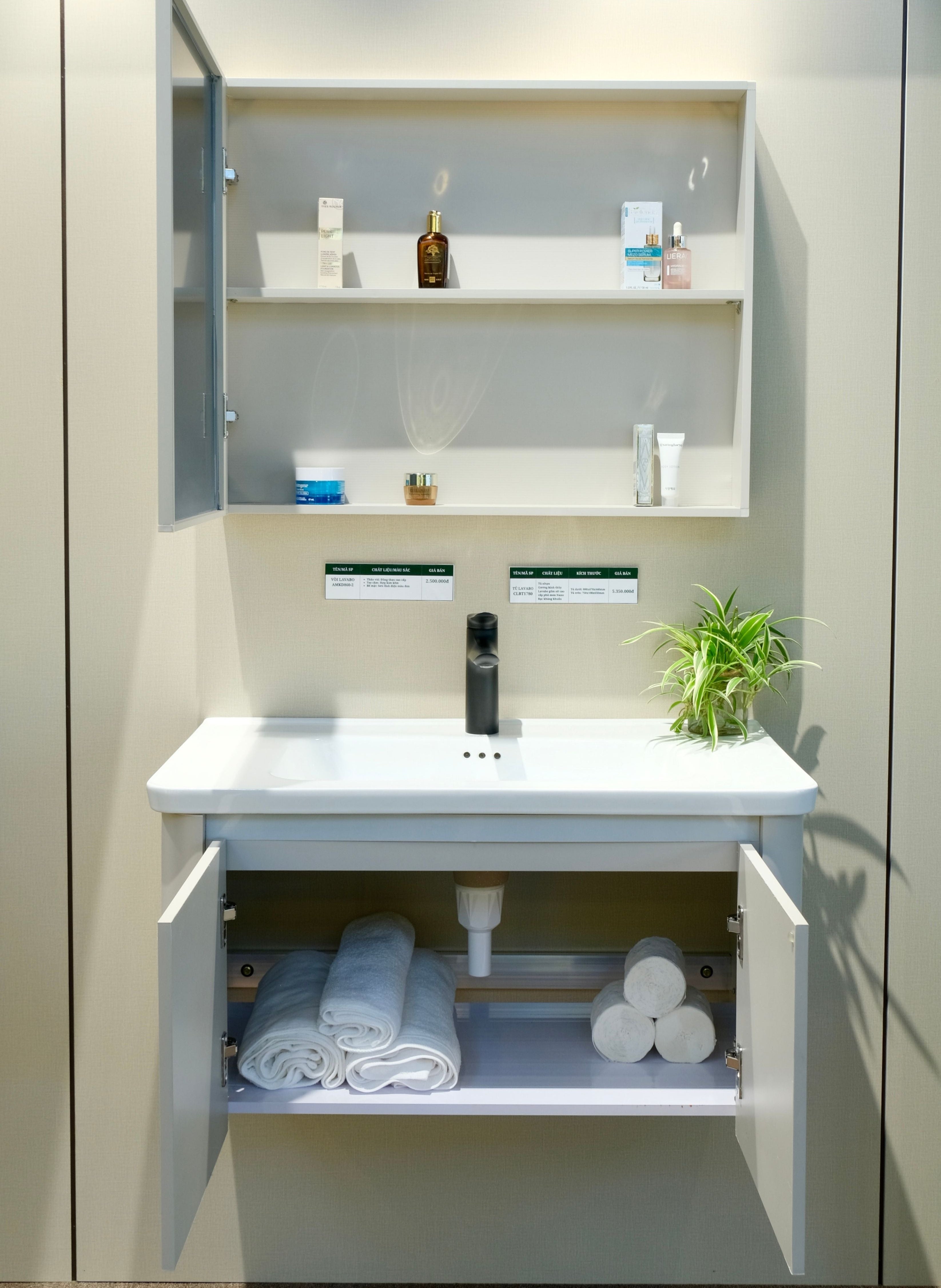 Bộ Tủ Phòng Tắm Nhựa PVC Chống Nước Casalux CLBT1780