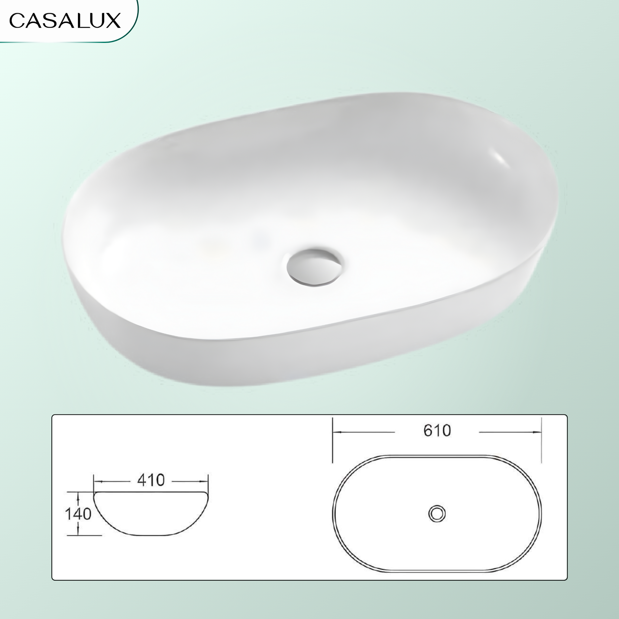 Chậu Lavabo Casalux đặt bàn CL/CR14