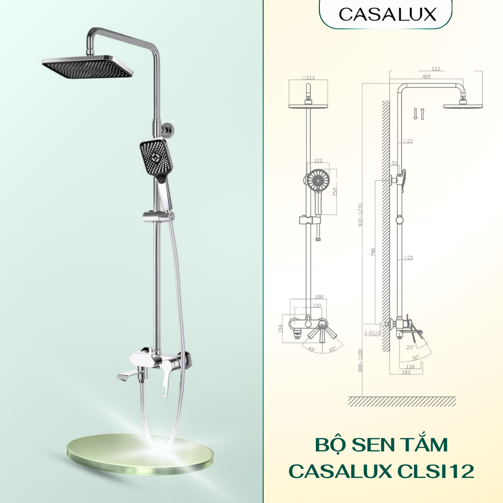 Sen tắm cây Casalux mạ chrome CLSI12