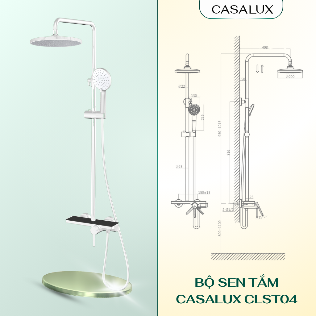 Sen tắm cây Casalux màu trắng CLST04