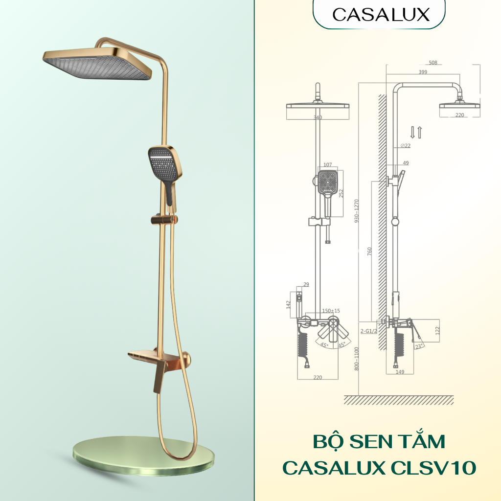 Sen tắm cây Casalux mạ vàng CLSV10