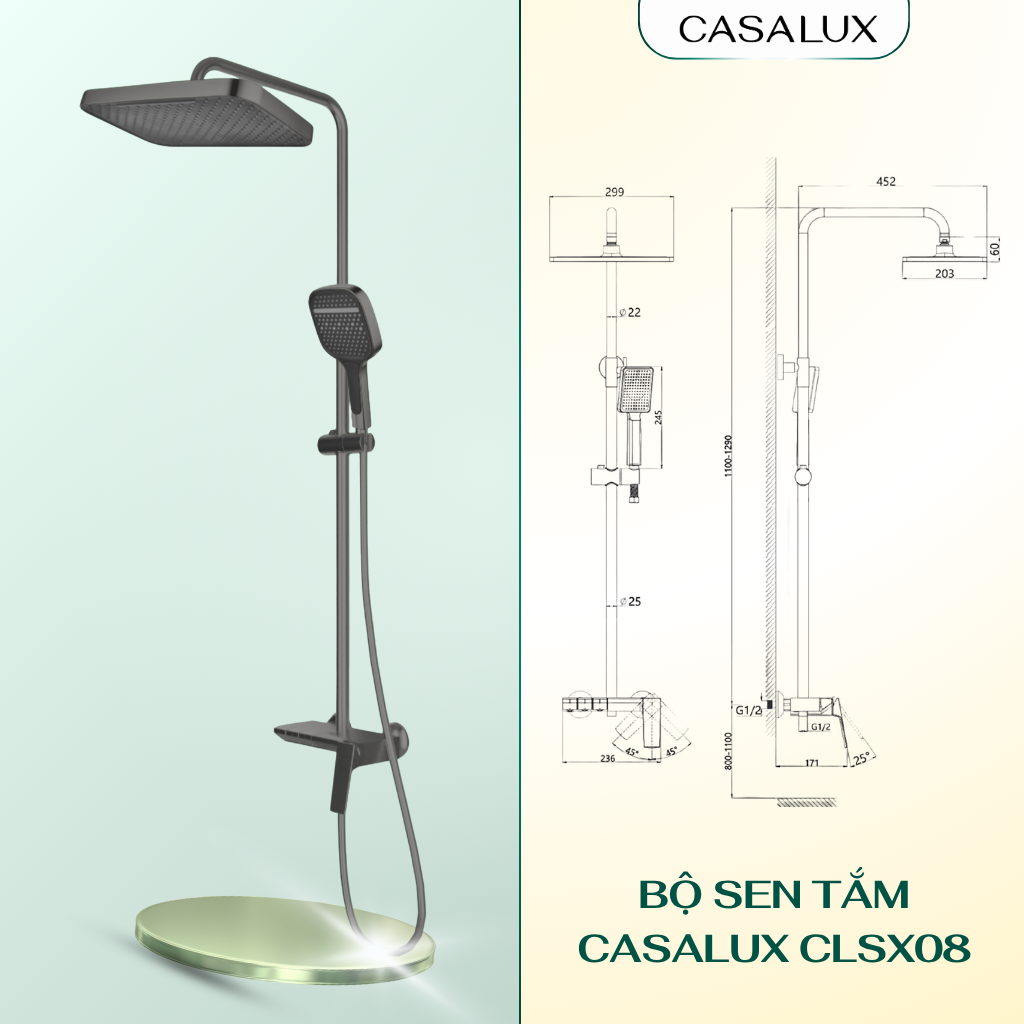 Sen tắm cây Casalux màu xám CLSX08