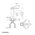 Vòi lavabo Casalux thấp đen nhám CLVDT04