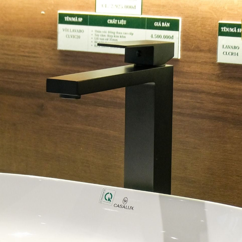 Vòi lavabo Casalux cao đen nhám CLVIC20