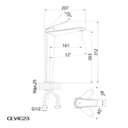 Vòi lavabo Casalux thấp mạ chrome CLVIC23