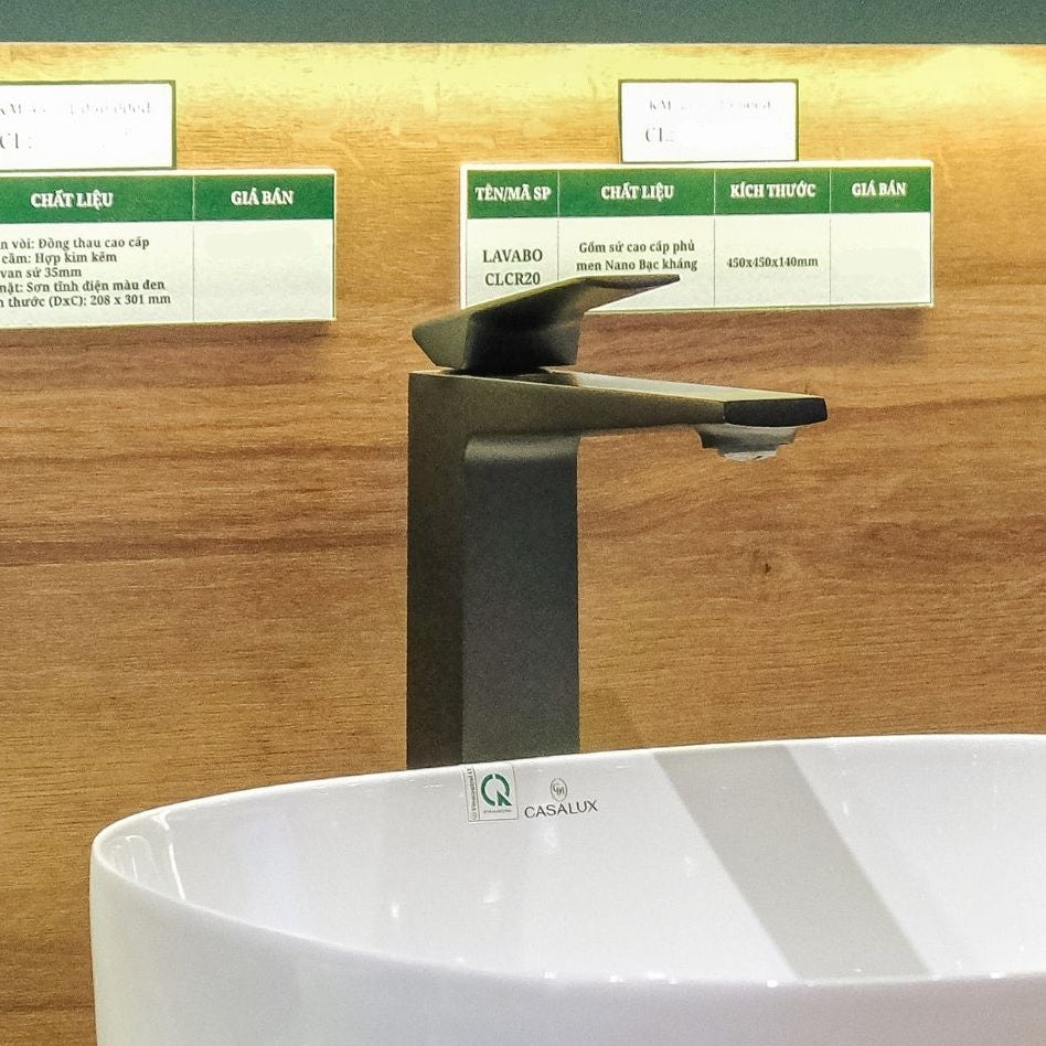 Vòi lavabo Casalux cao đen nhám CLVIDC12