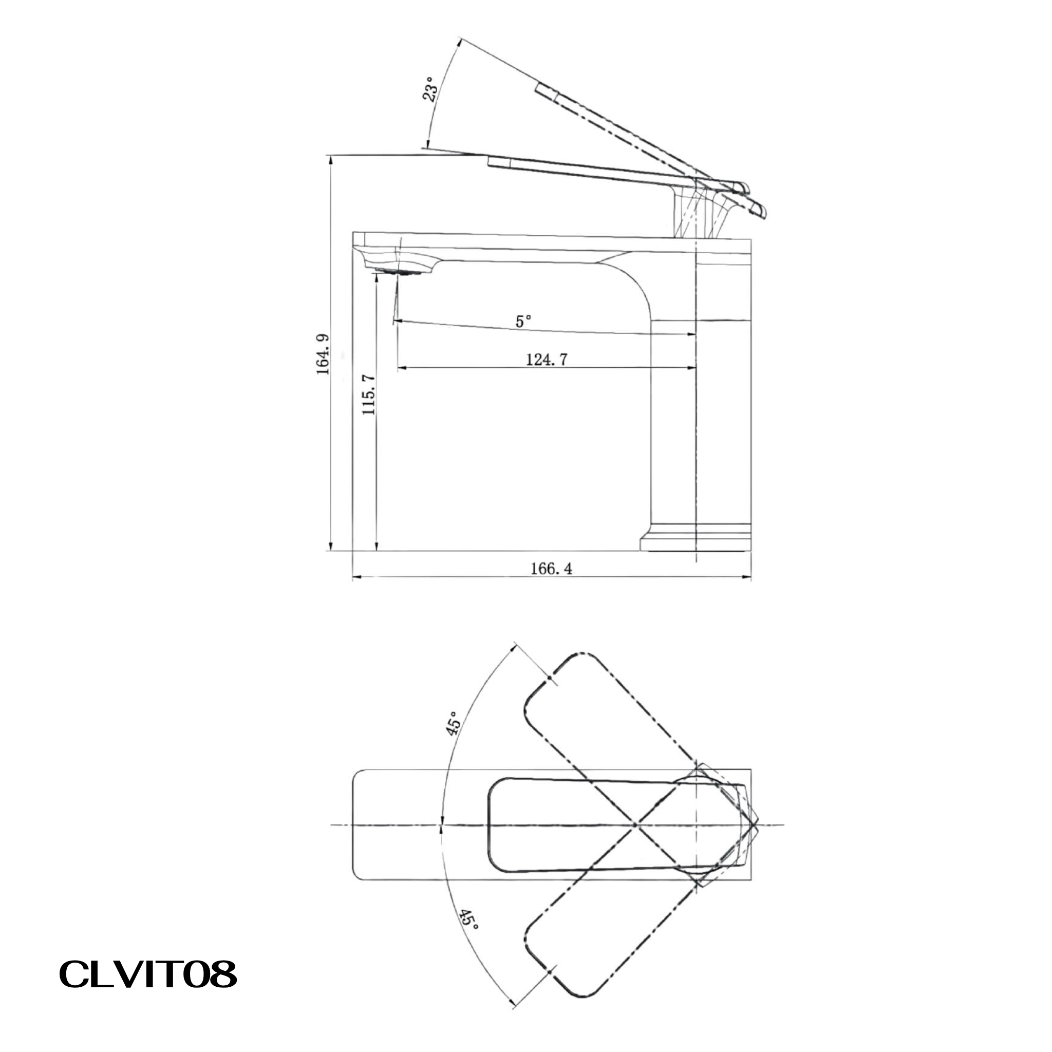 Vòi lavabo Casalux thấp mạ chrome CLVIT08