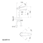 Vòi lavabo Casalux thấp màu xám CLVIT11