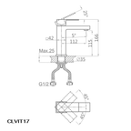 Vòi lavabo Casalux thấp mạ chrome CLVIT17