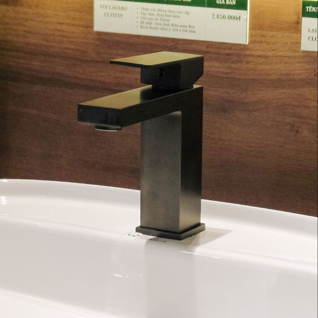 Vòi lavabo Casalux thấp đen nhám CLVIT19