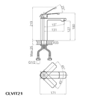 Vòi lavabo Casalux thấp mạ chrome CLVIT21