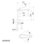 Vòi lavabo Casalux thấp mạ chrome CLVIT22