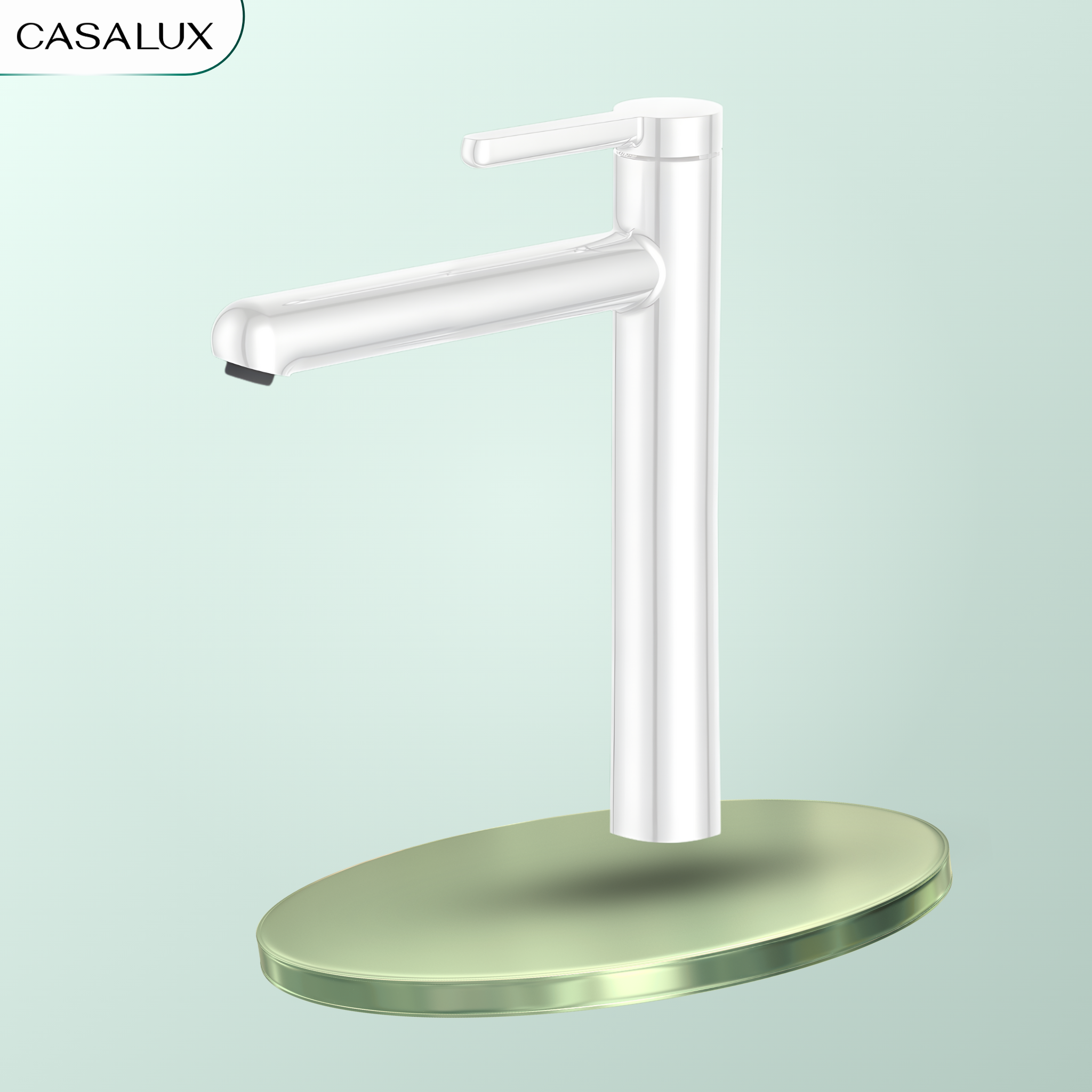 Vòi lavabo Casalux cao màu trắng CLVTC06