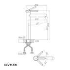 Vòi lavabo Casalux cao màu trắng CLVTC06